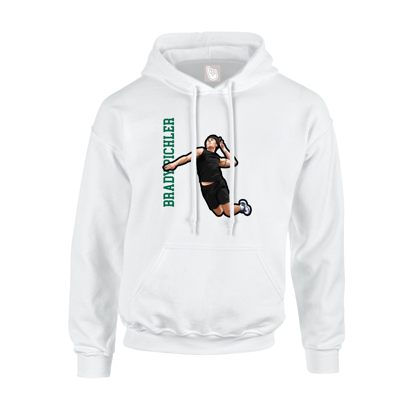 Youth Hoodie — Name Vertical in White