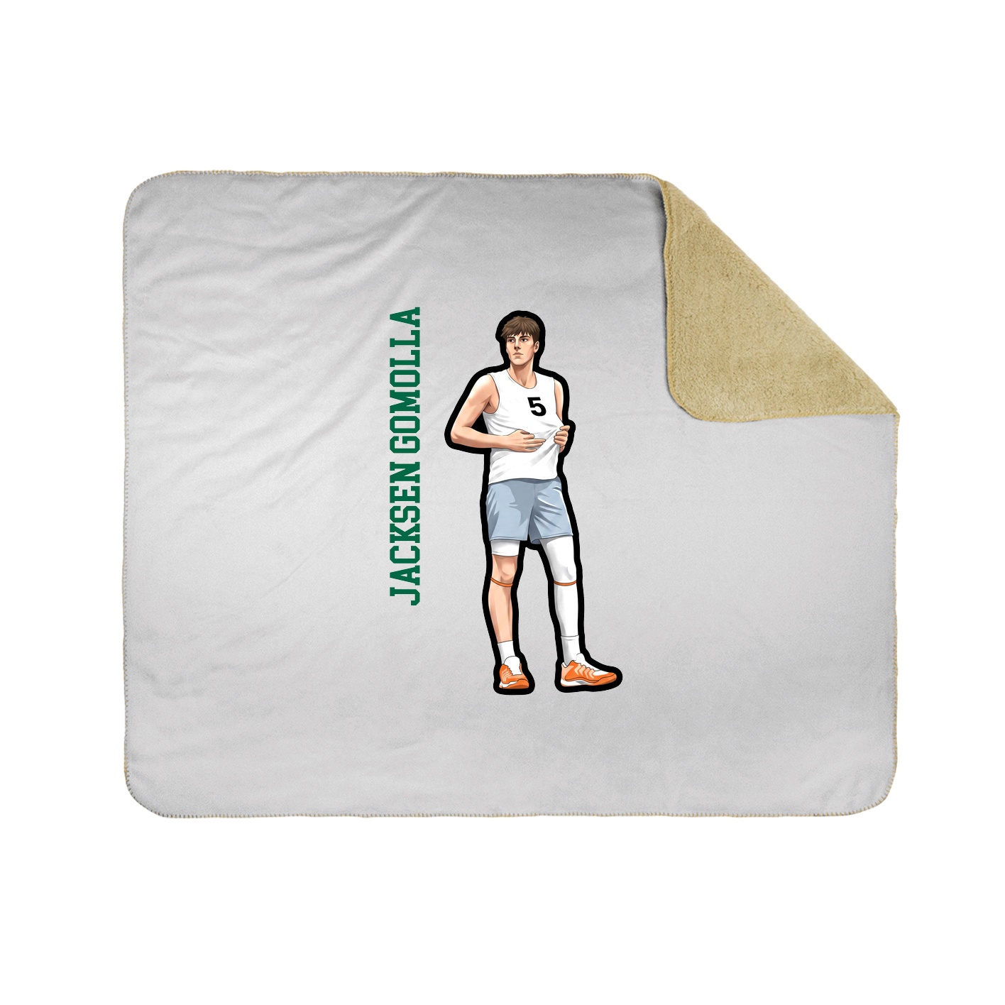 Throw Blanket — Name Vertical in White