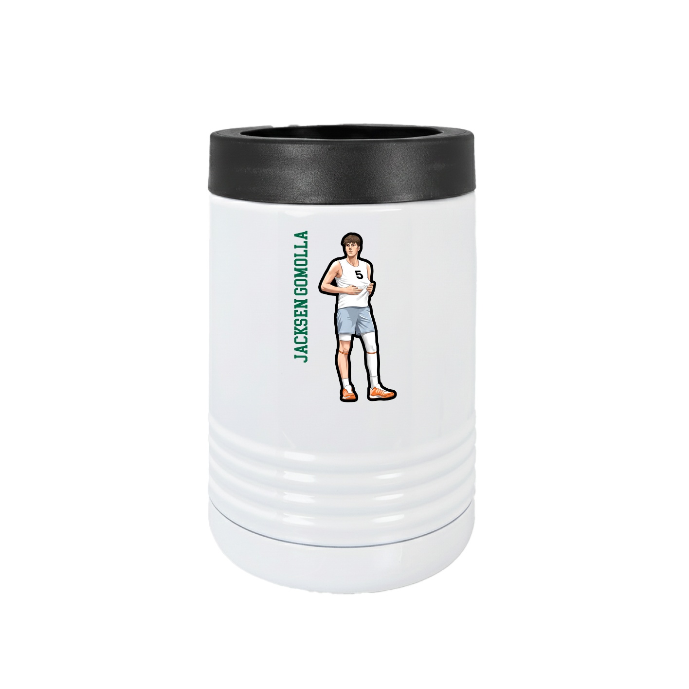 Beverage Holder — Name Vertical in White