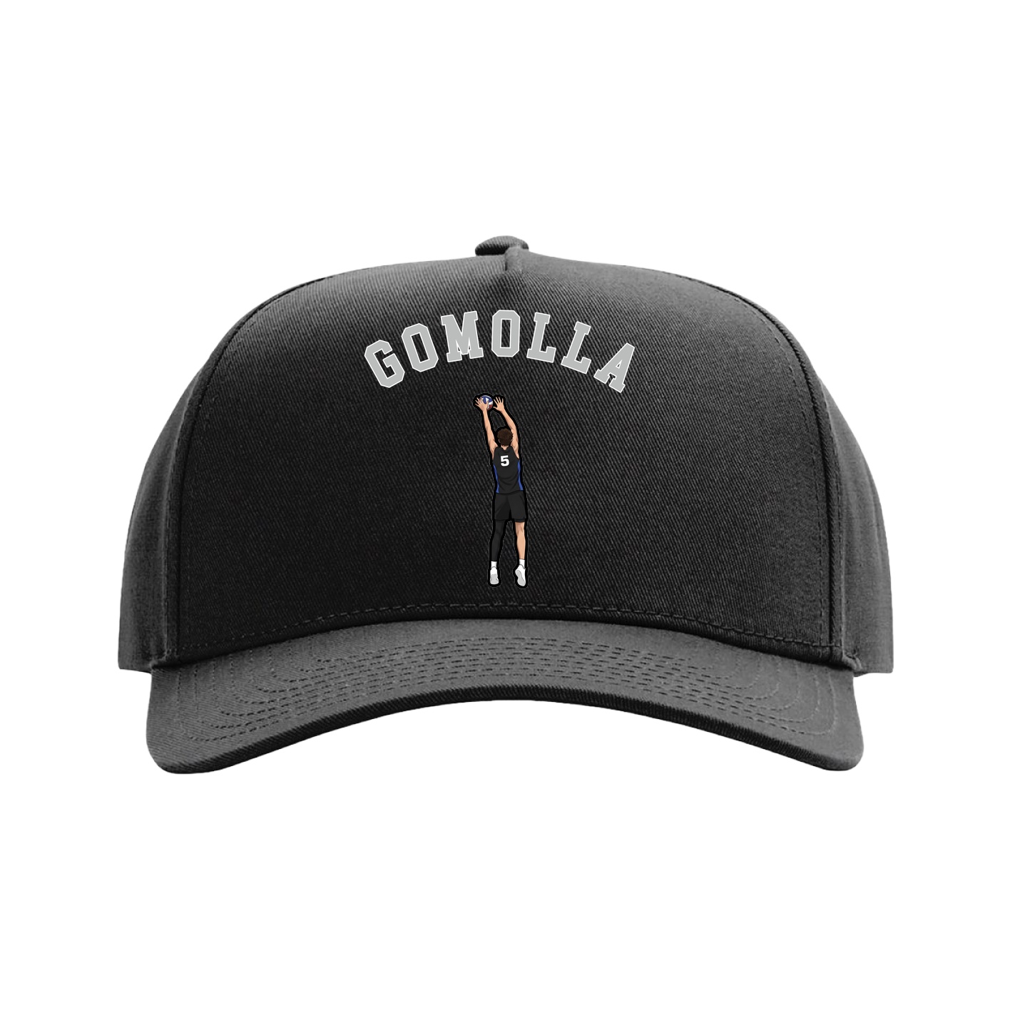 Full Fabric Five-Panel Champ Cap — Shirsey Arch in Black
