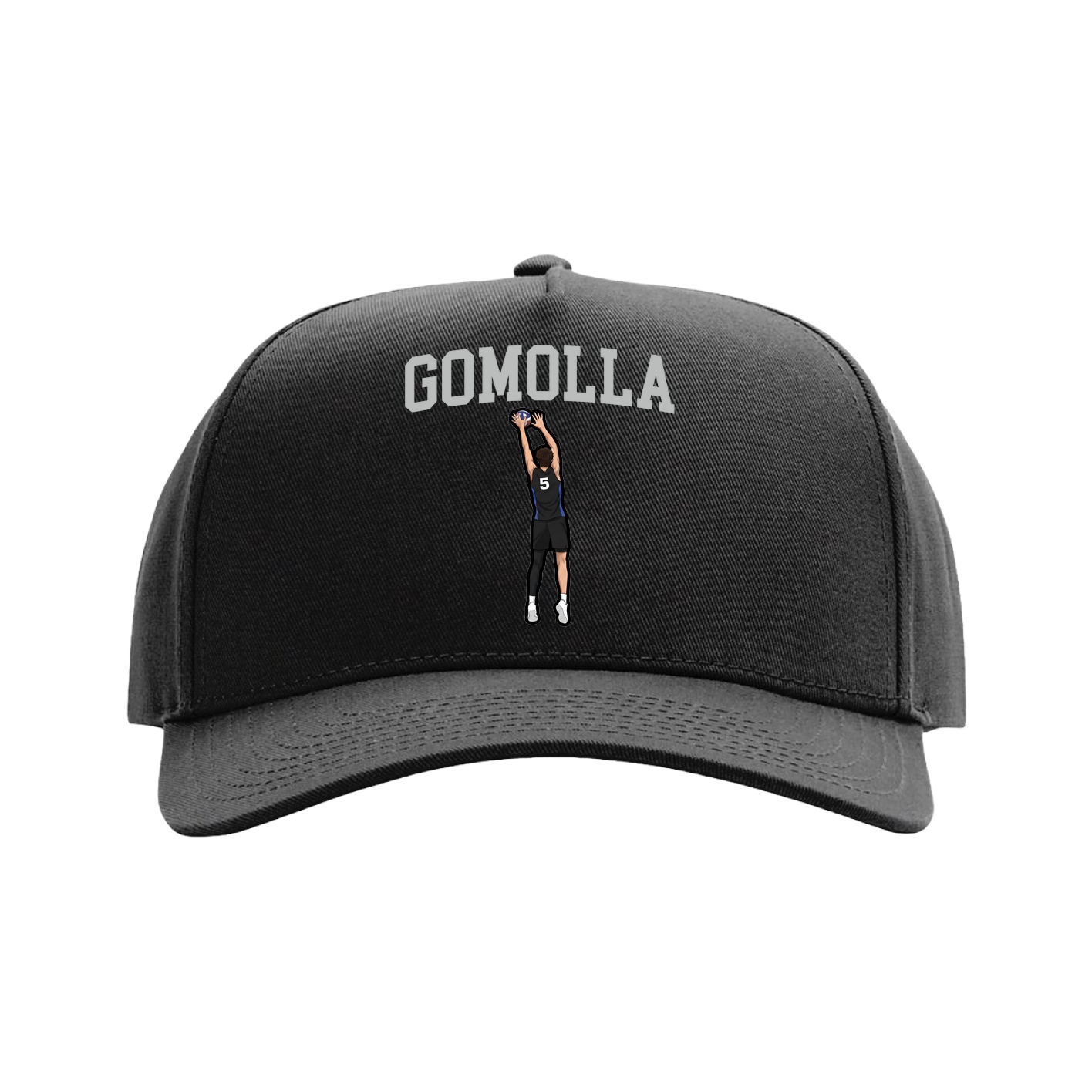 Full Fabric Five-Panel Champ Cap — Shirsey in Black