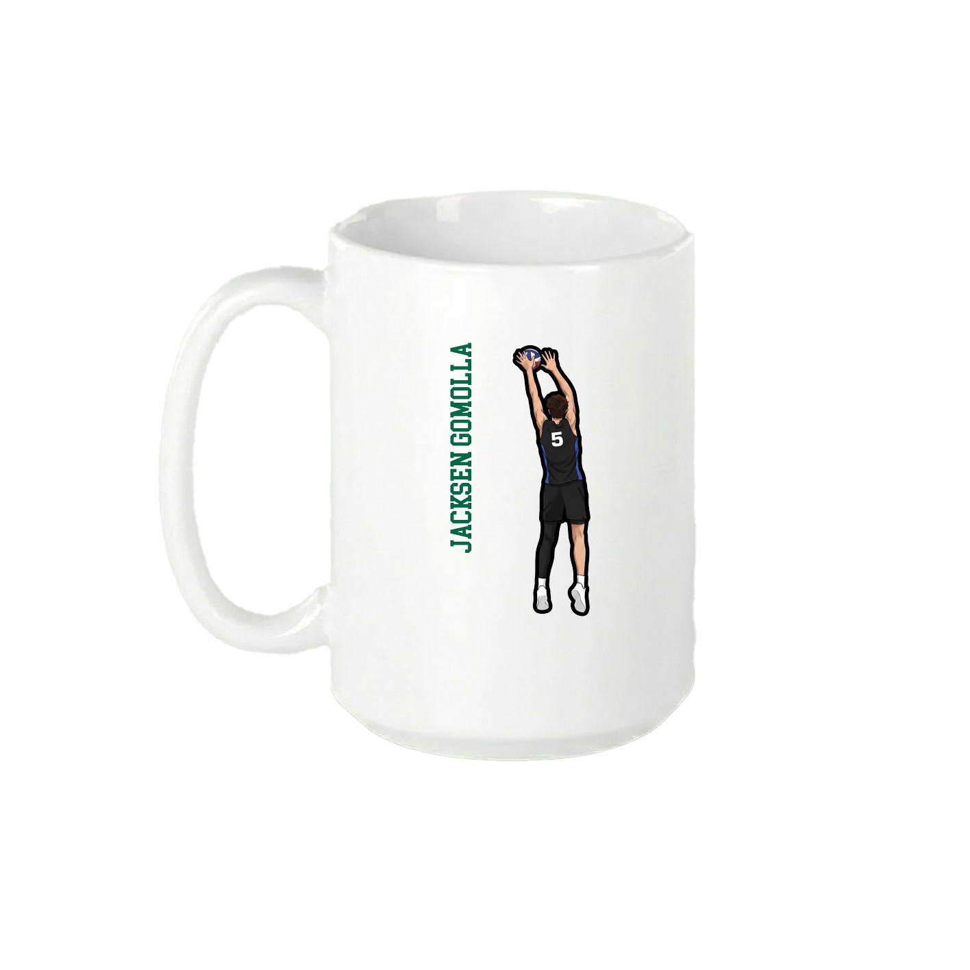 15oz Coffee Mug — Name Vertical in White