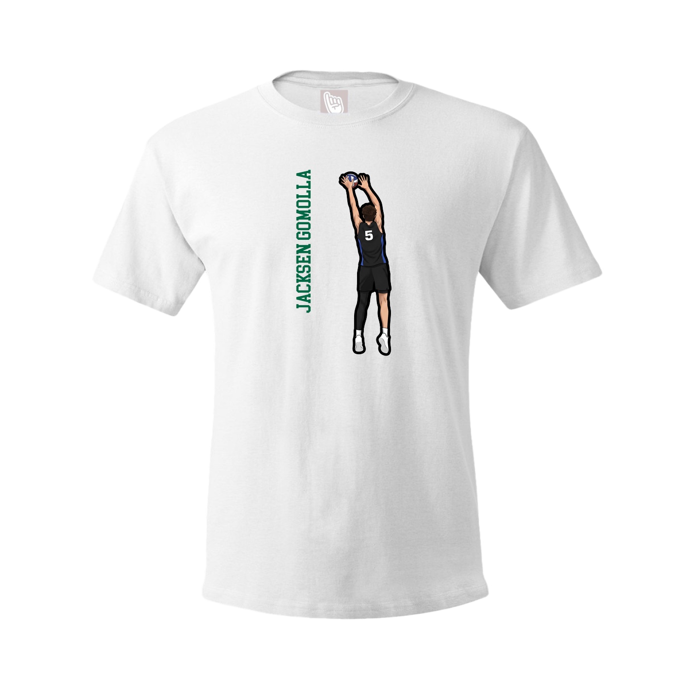 Tee — Name Vertical in White
