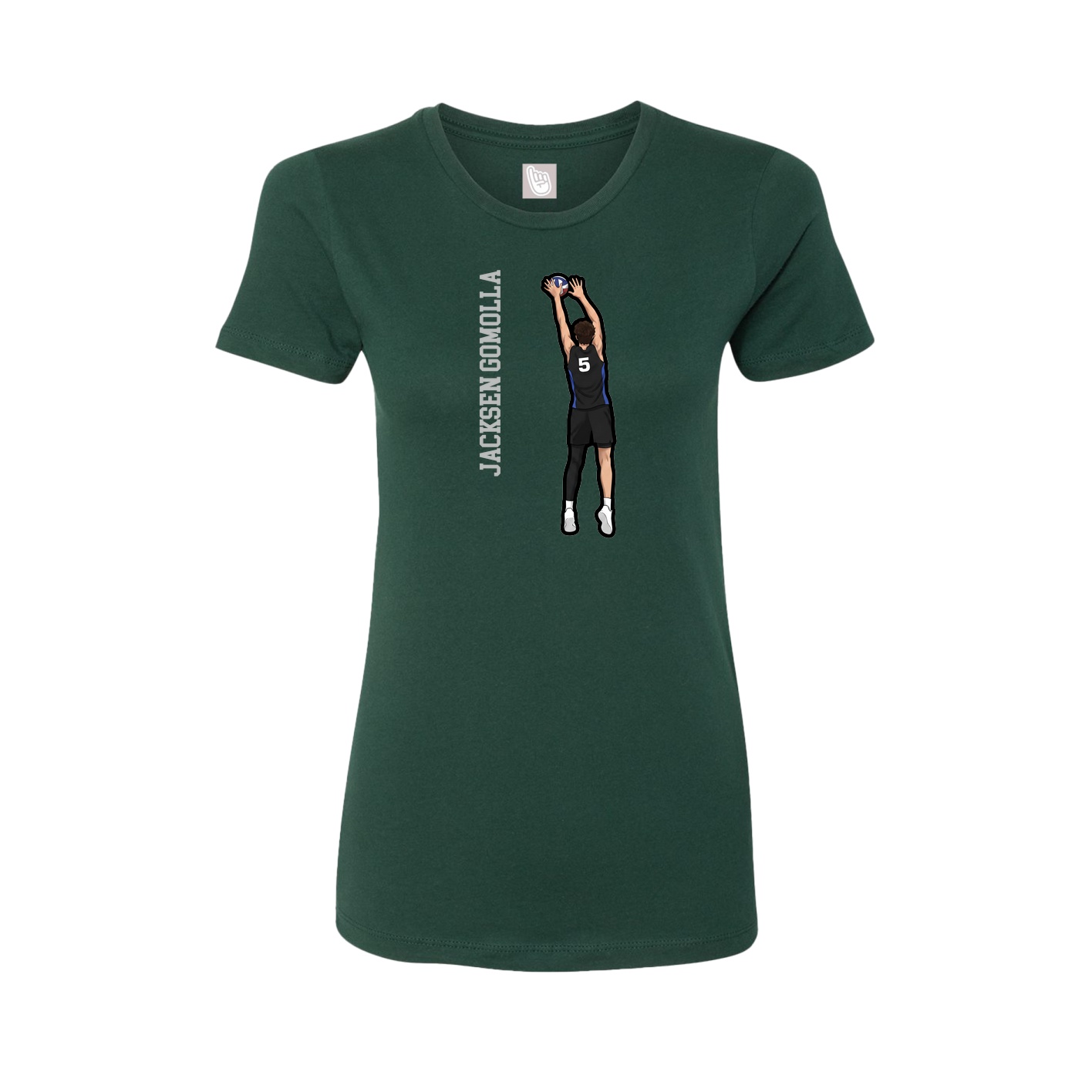 Womens Tee — Name Vertical in Green