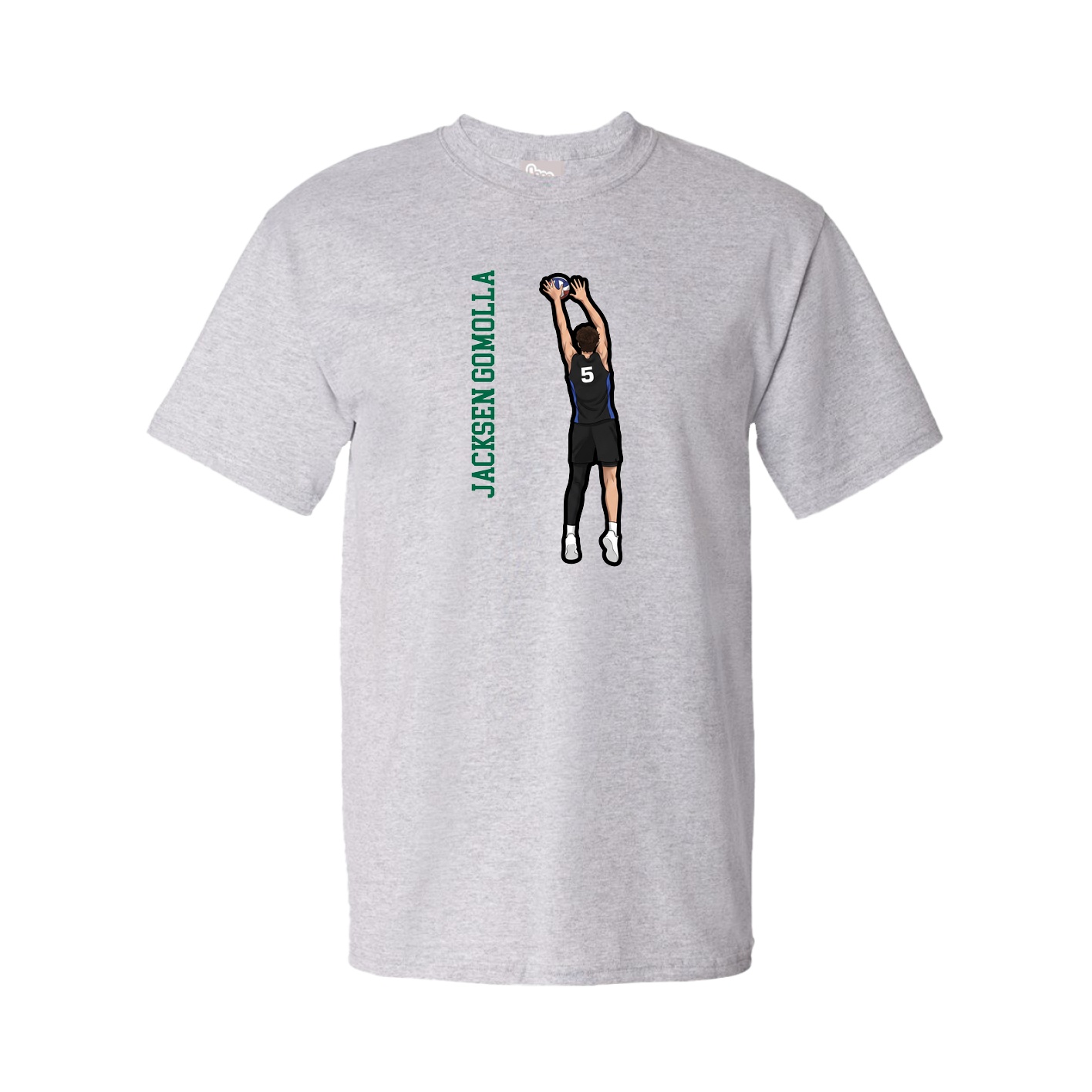 Youth Tee — Name Vertical in Grey