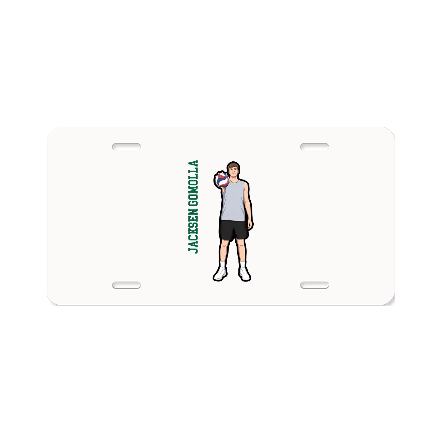 License Plate — Name Vertical in Classic