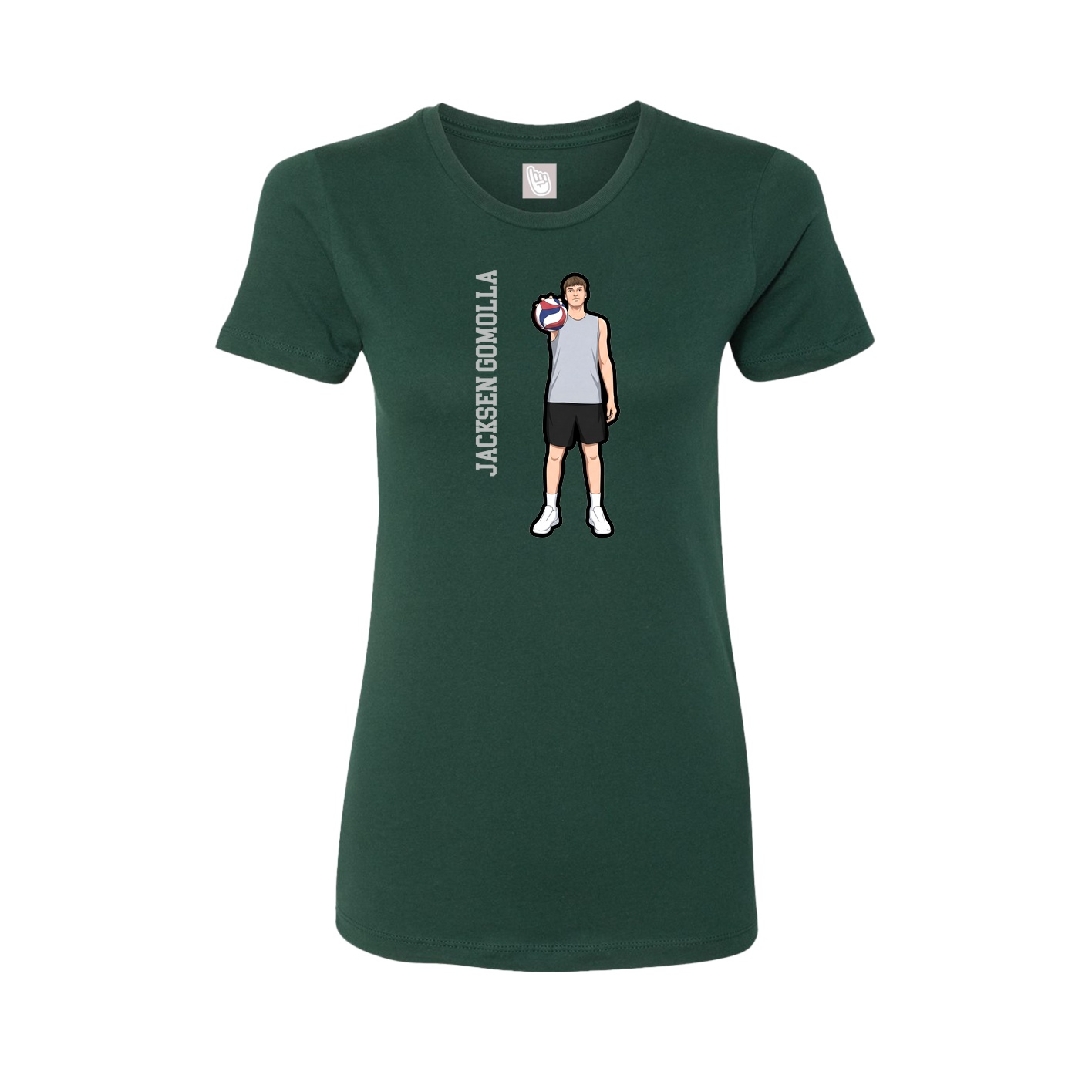 Womens Tee — Name Vertical in Green