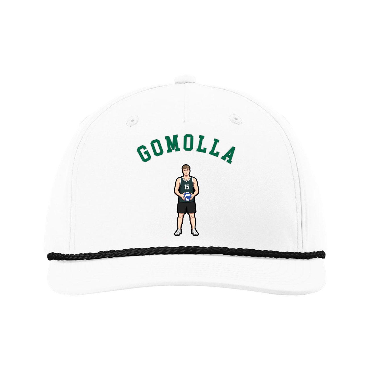 Five-Panel Classic Rope Cap — Shirsey Arch in White