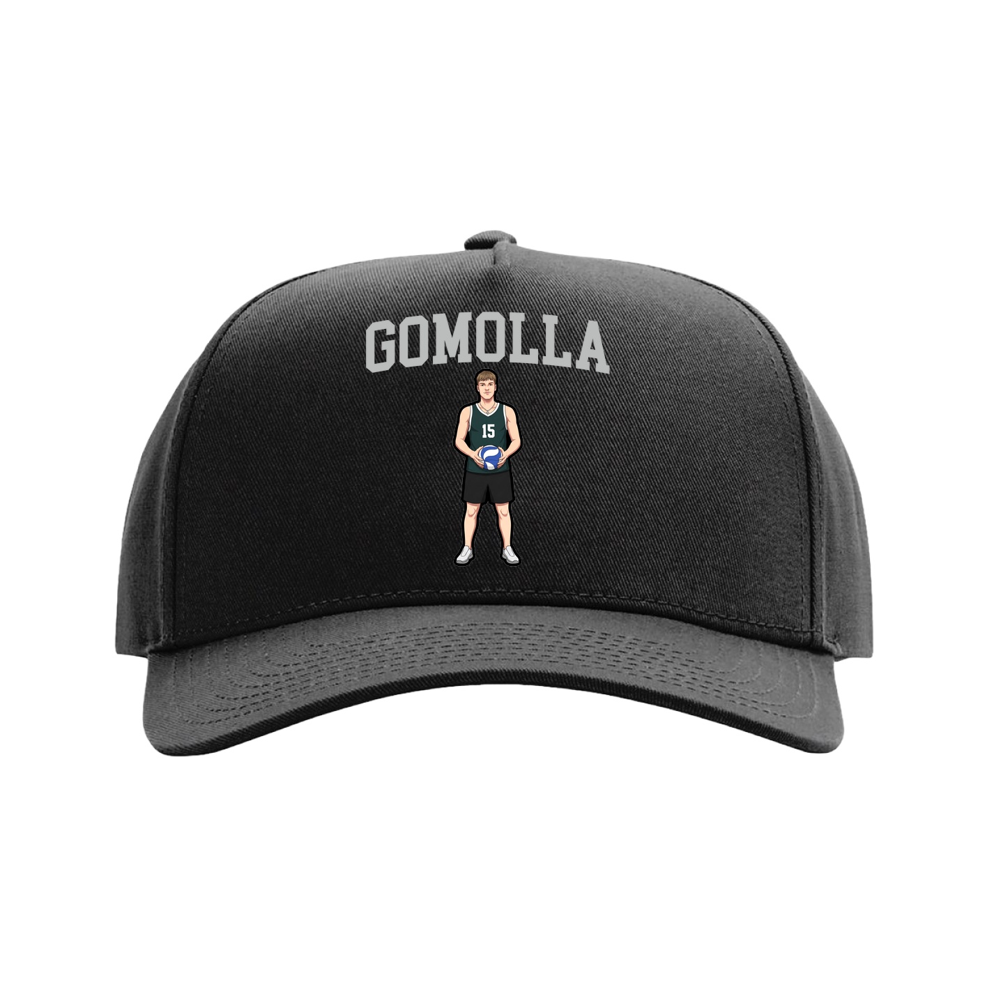 Full Fabric Five-Panel Champ Cap — Shirsey in Black