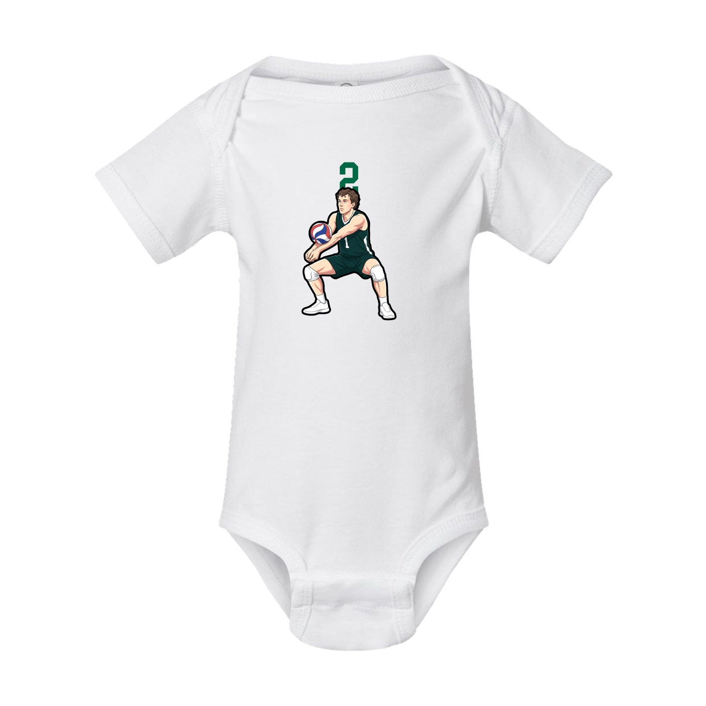 Baby Onesie — Number Top in White