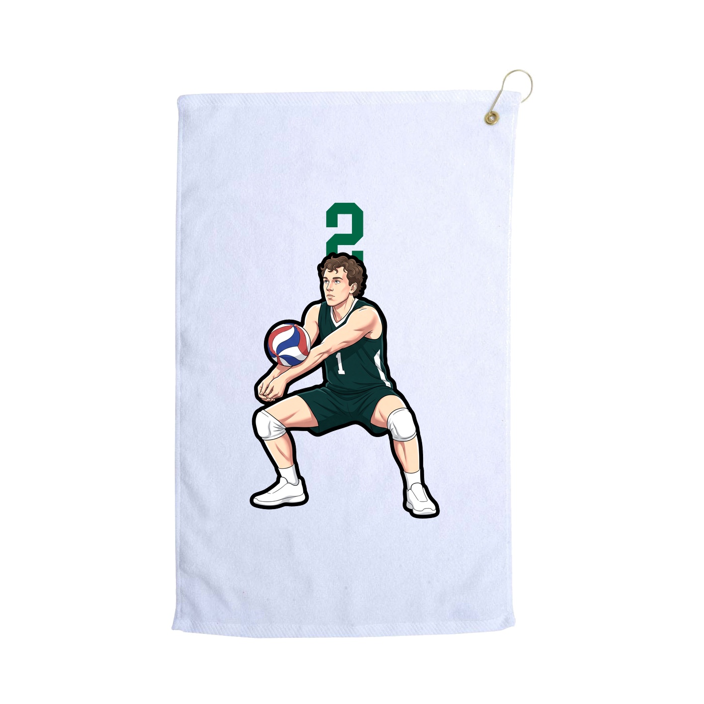 Golf Towel — Number Top in White