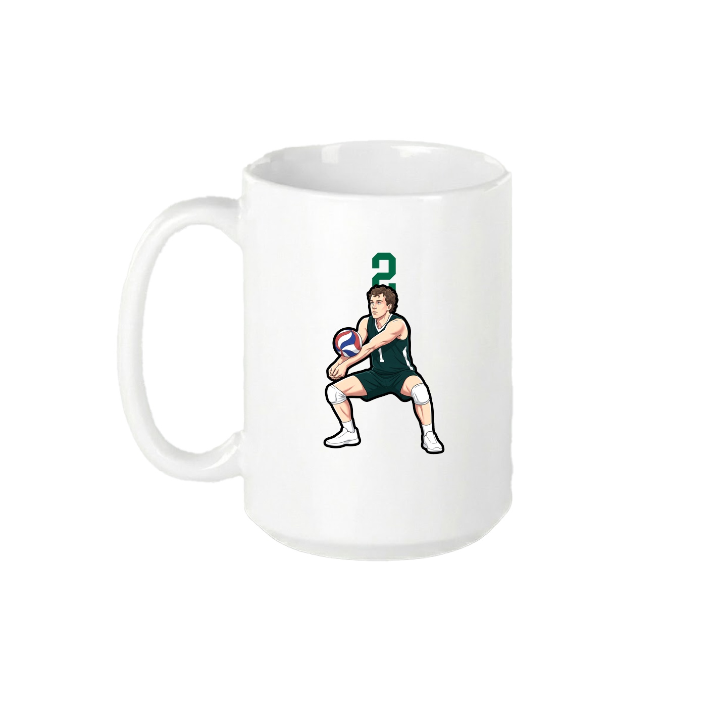 15oz Coffee Mug — Number Top in White