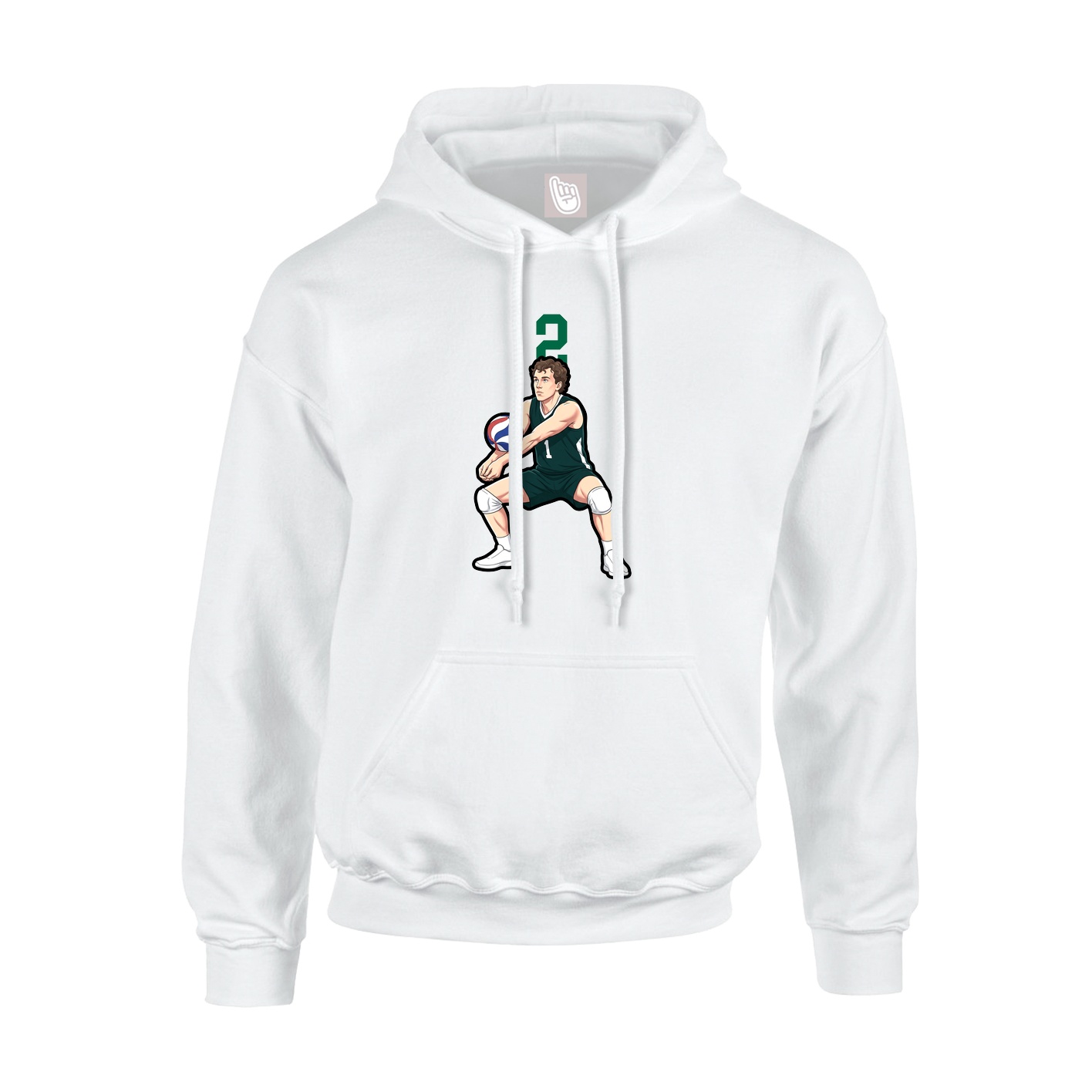 Youth Hoodie — Number Top in White
