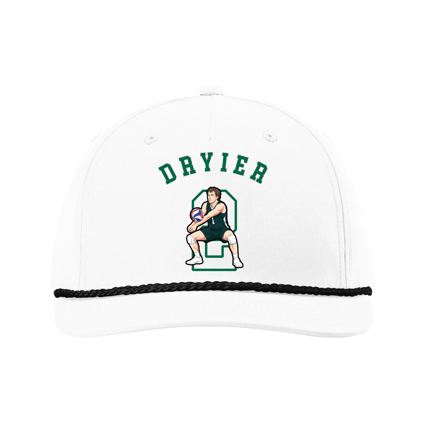 Five-Panel Classic Rope Cap — Shirsey Arch in White