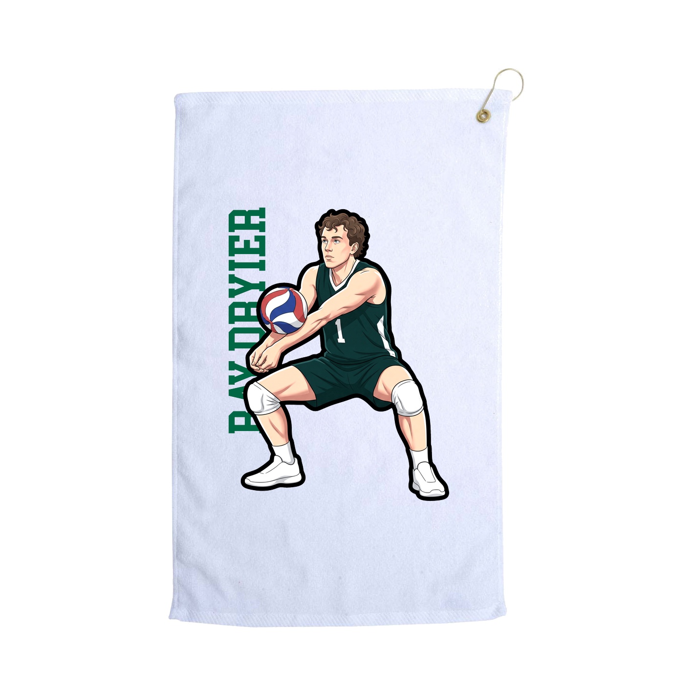 Golf Towel — Name Vertical in White