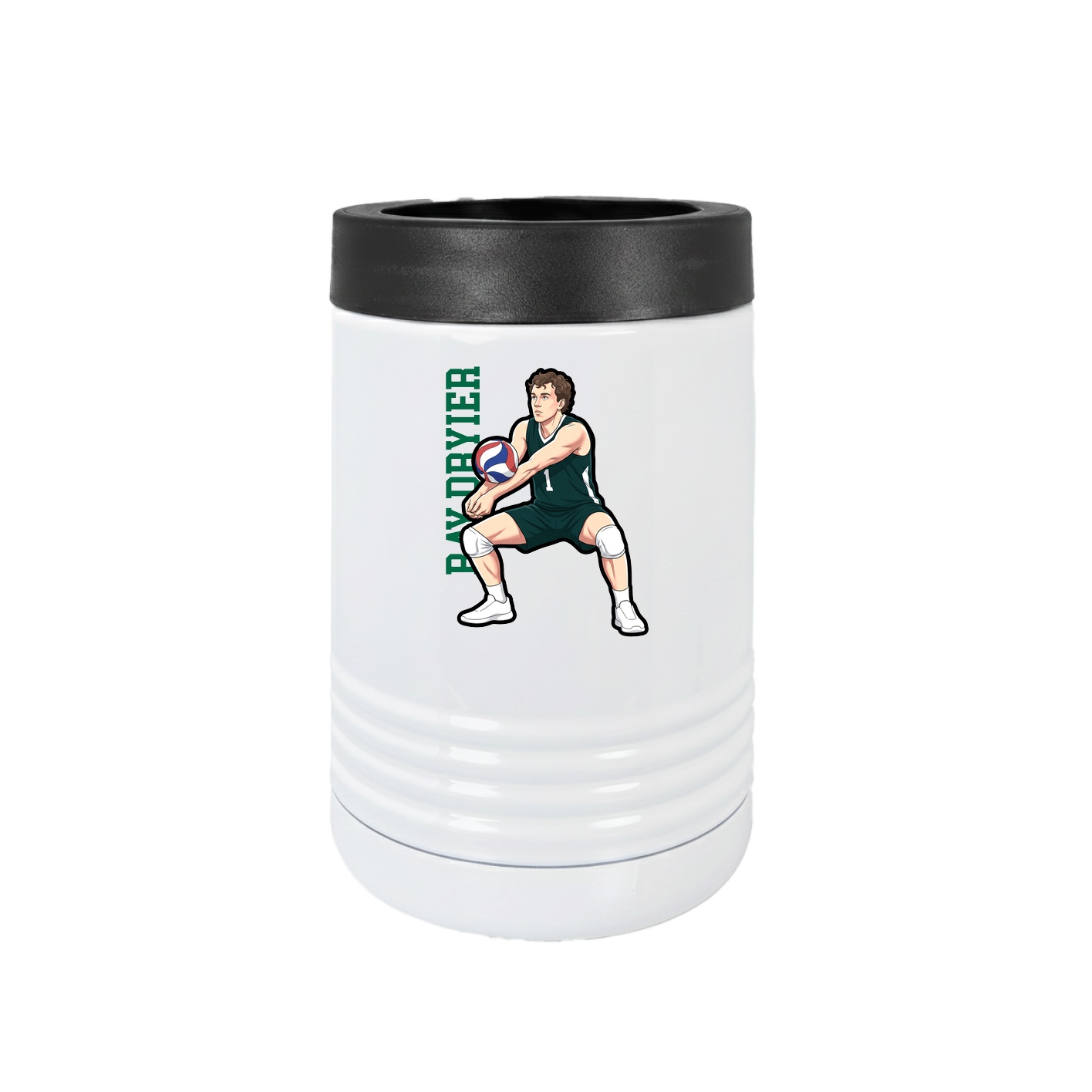 Beverage Holder — Name Vertical in White