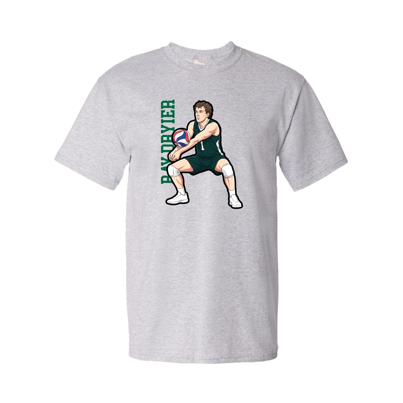 Youth Tee — Name Vertical in Grey