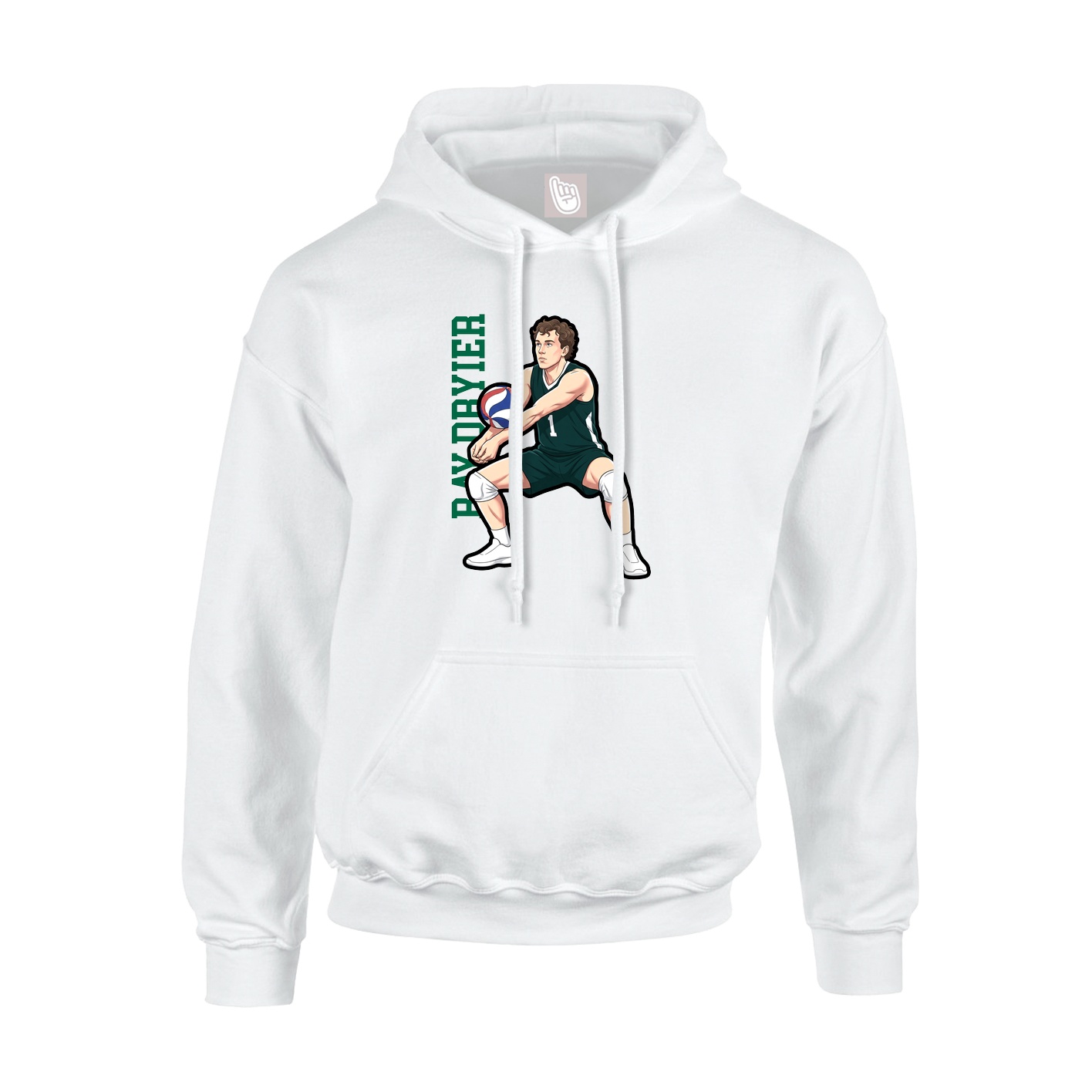 Hoodie — Name Vertical in White