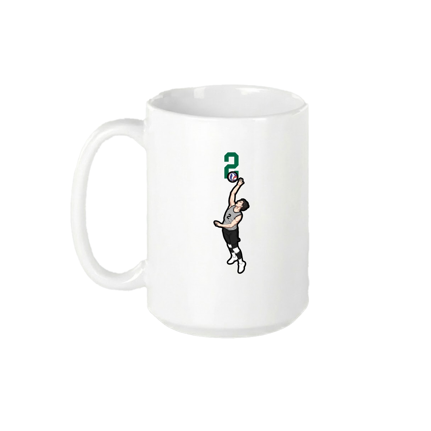 15oz Coffee Mug — Number Top in White