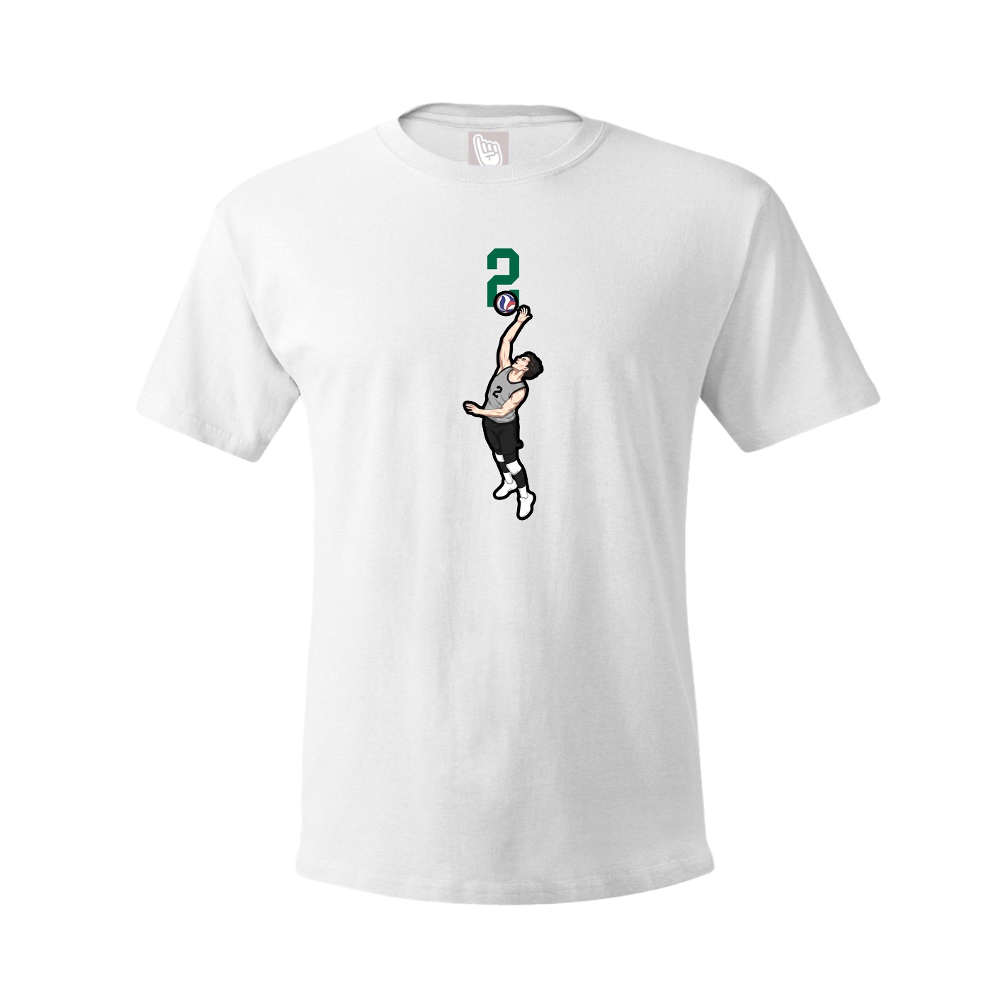 Youth Tee — Number Top in White