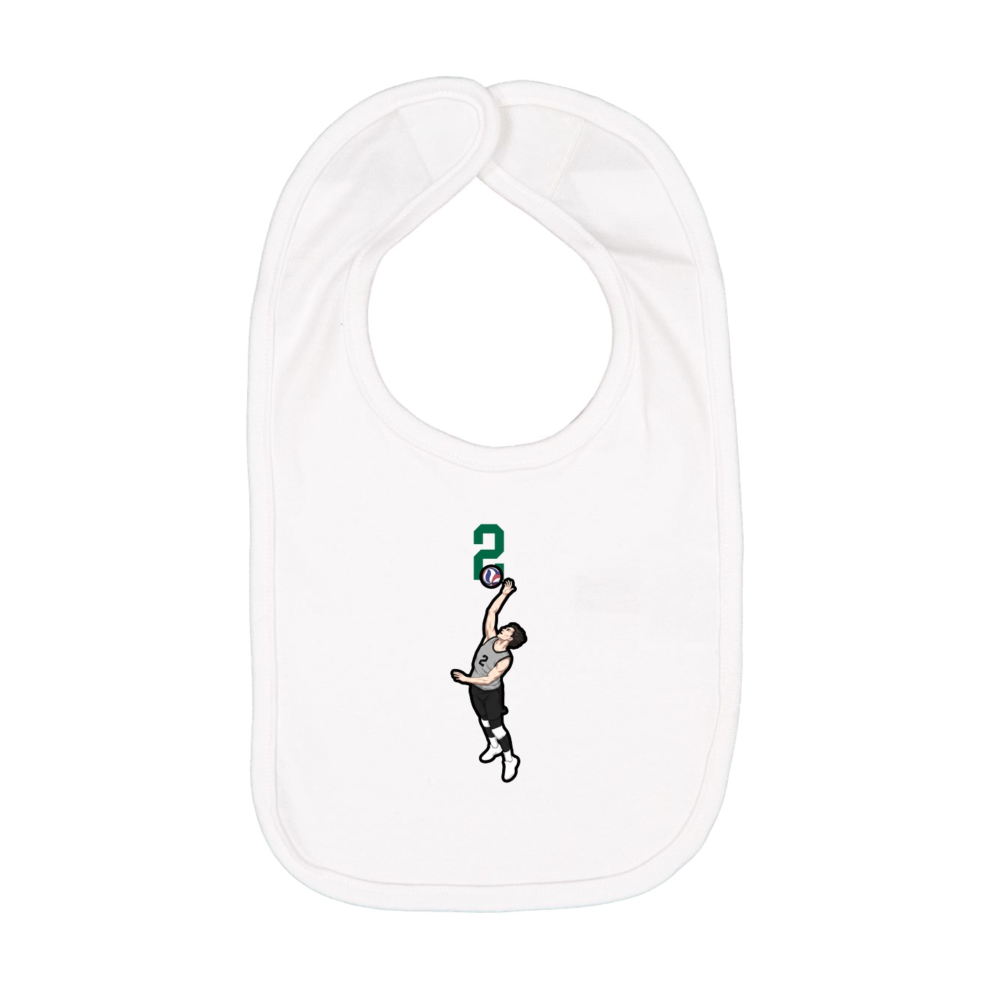 Infant Bib — Number Top in White