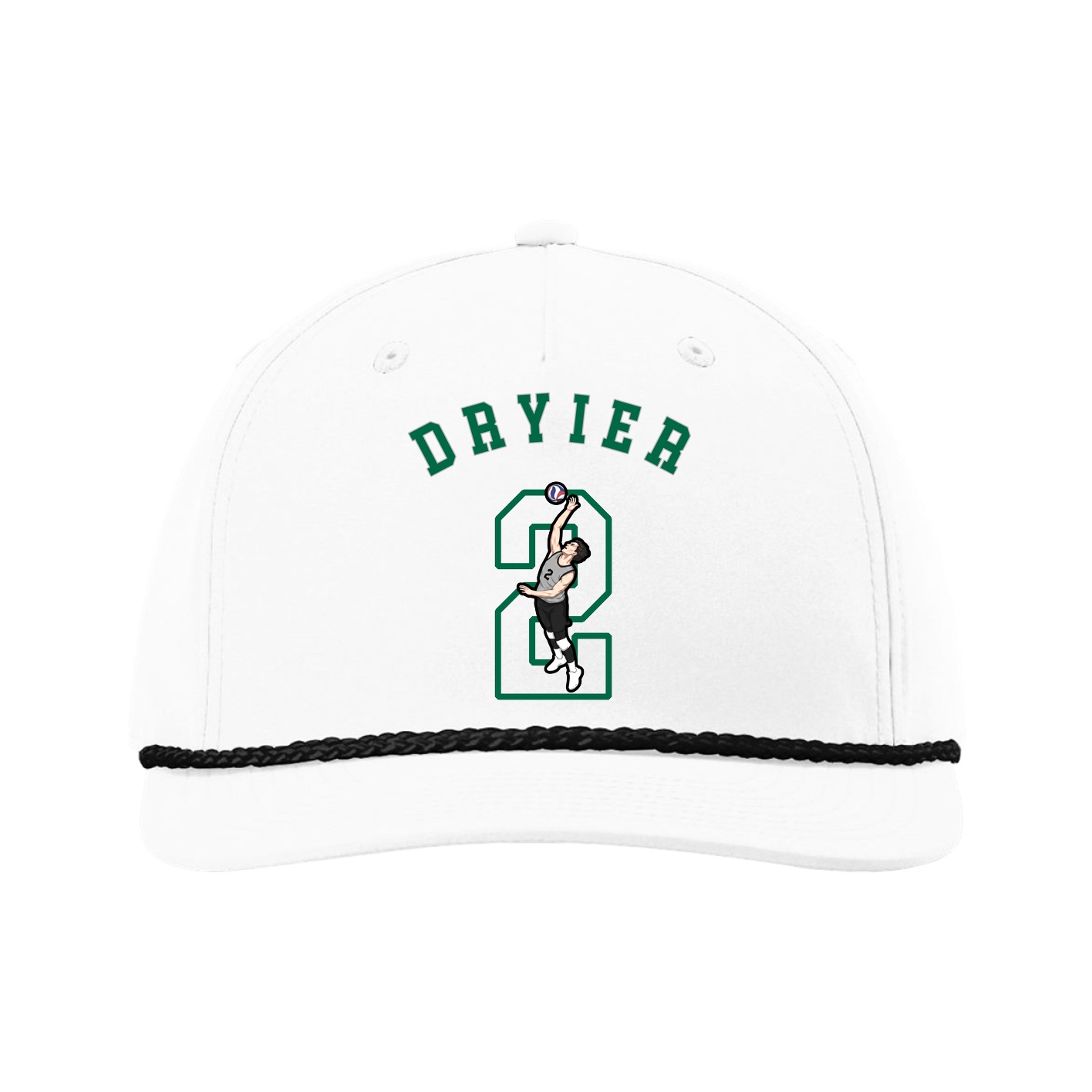 Five-Panel Classic Rope Cap — Shirsey Arch in White