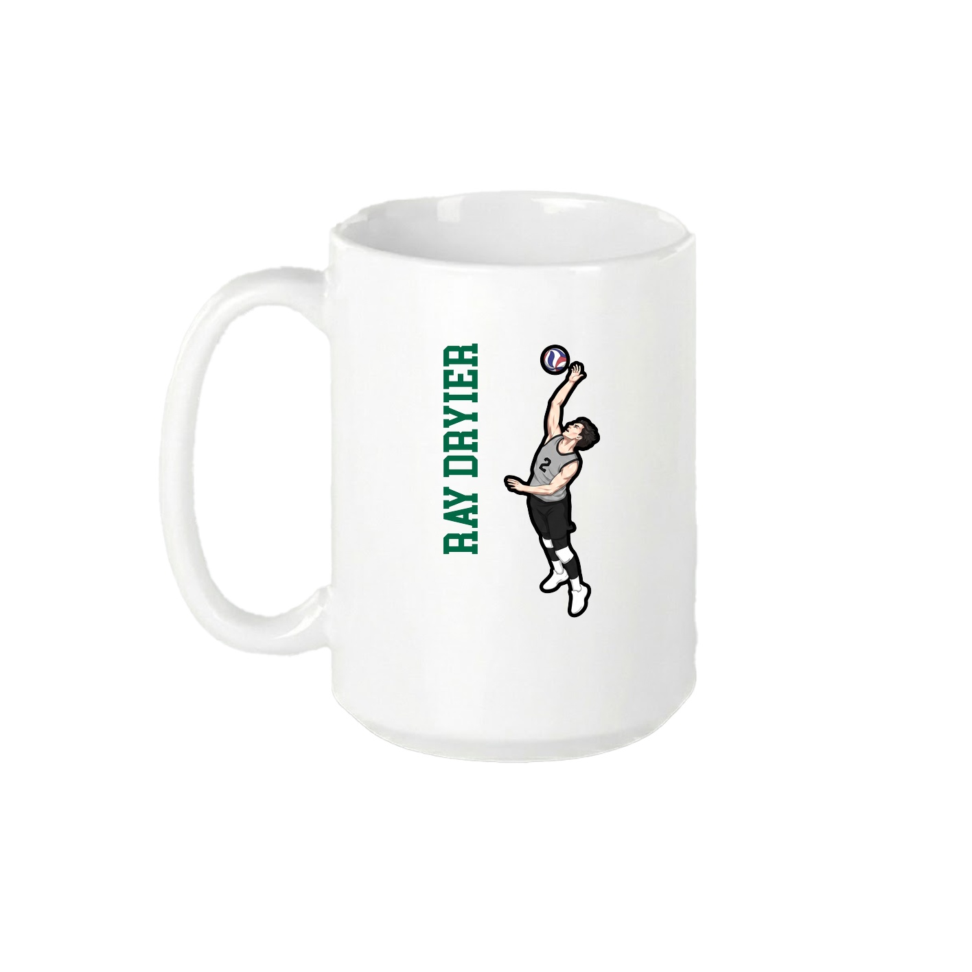 15oz Coffee Mug — Name Vertical in White