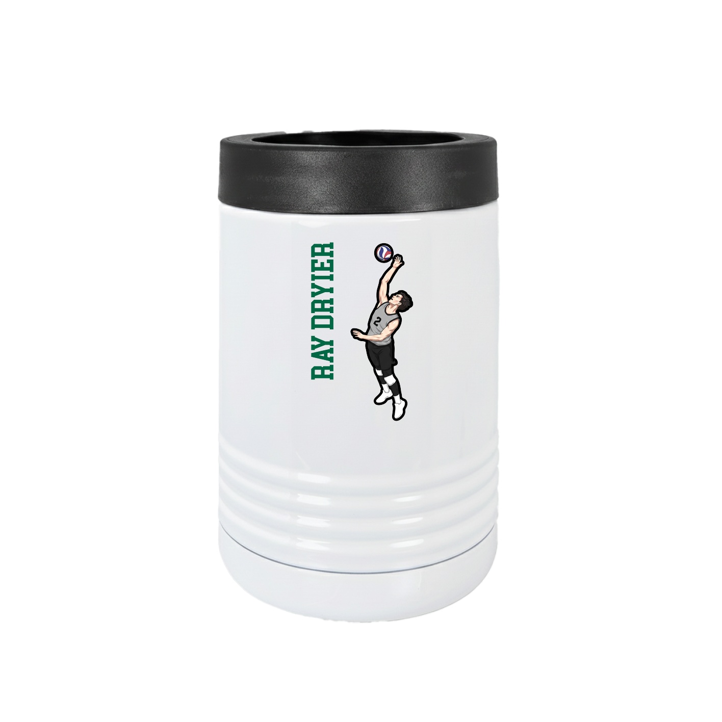Beverage Holder — Name Vertical in White