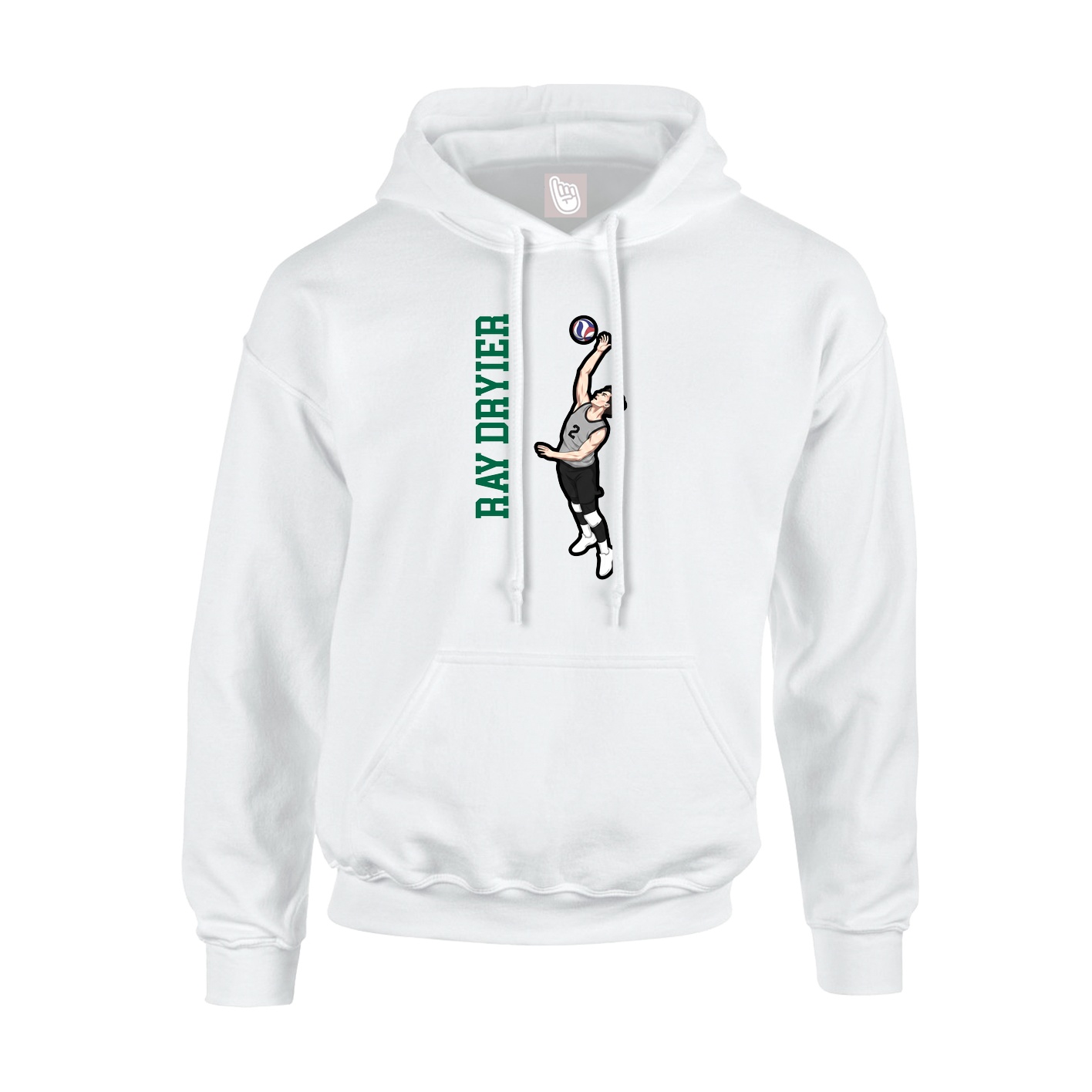 Hoodie — Name Vertical in White