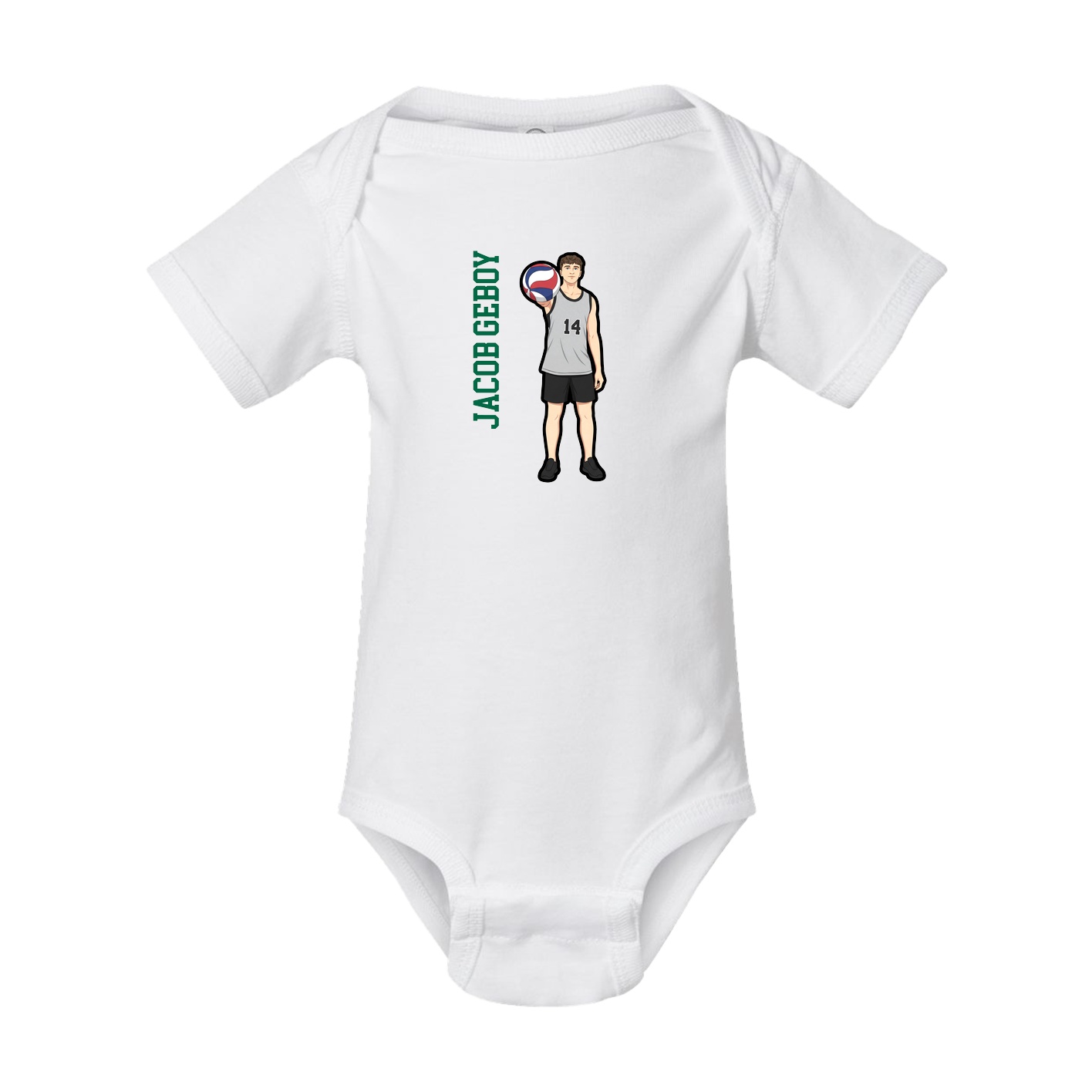Baby Onesie — Name Vertical in White