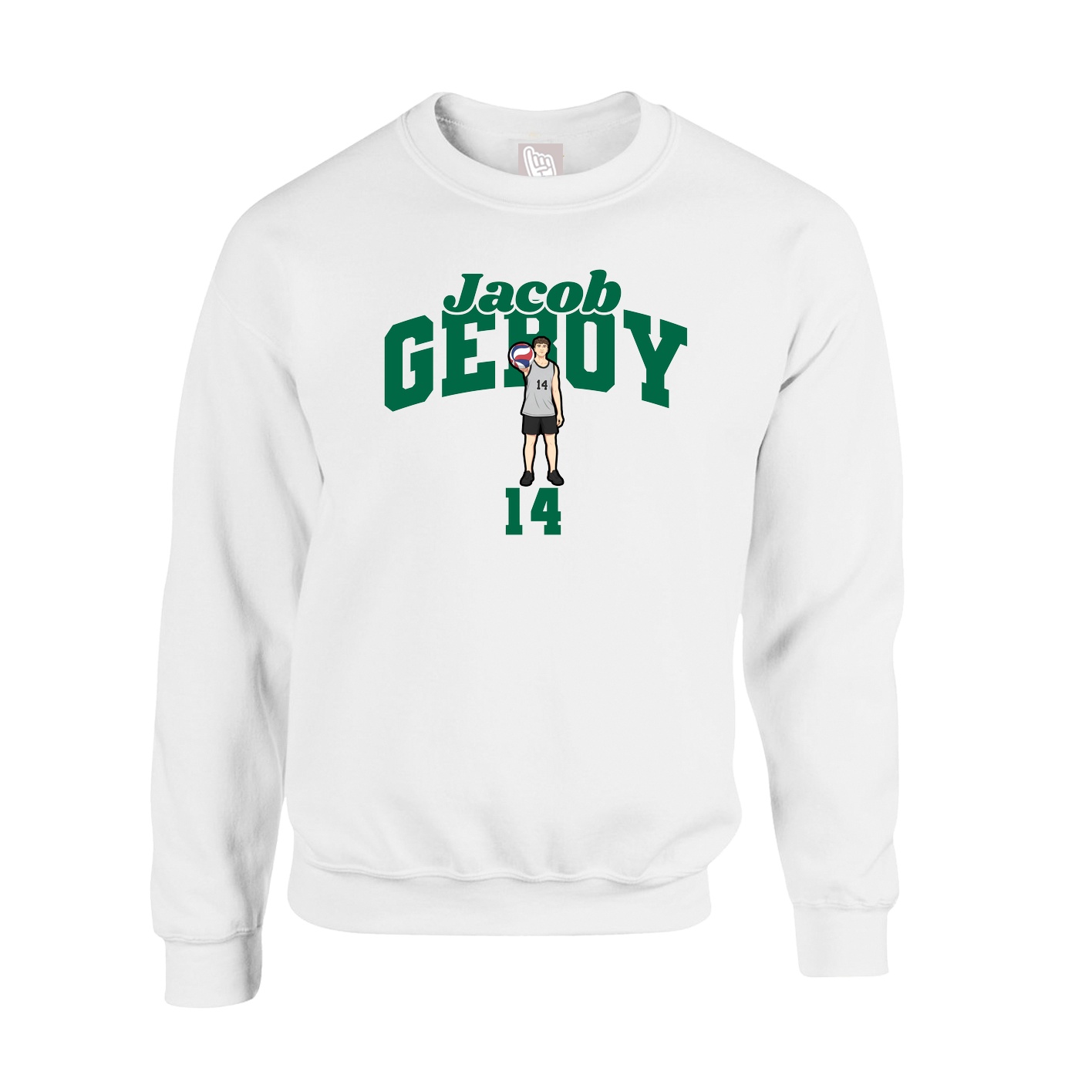 Fleece Crew — Signature Arch in White