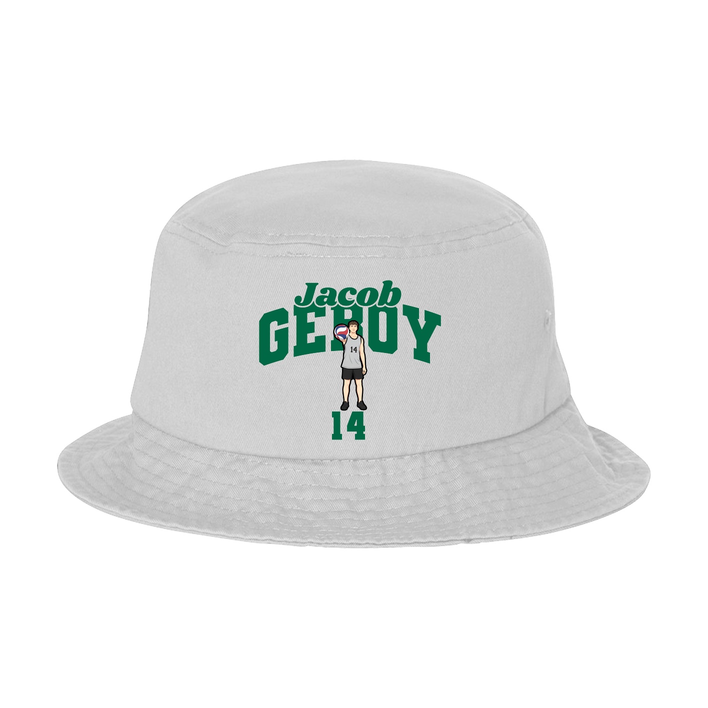Bucket Cap — Signature Arch in White
