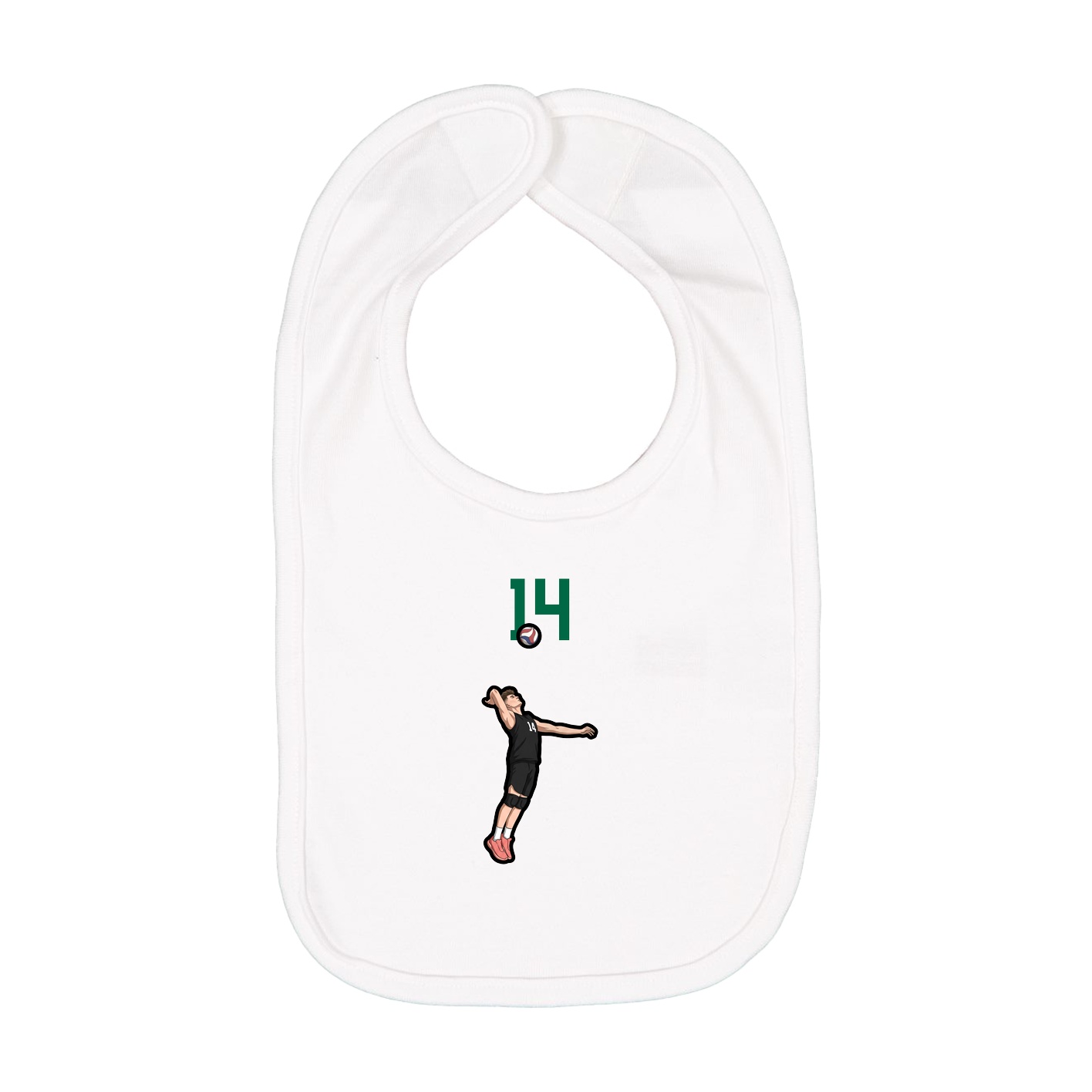 Infant Bib — Number Top in White