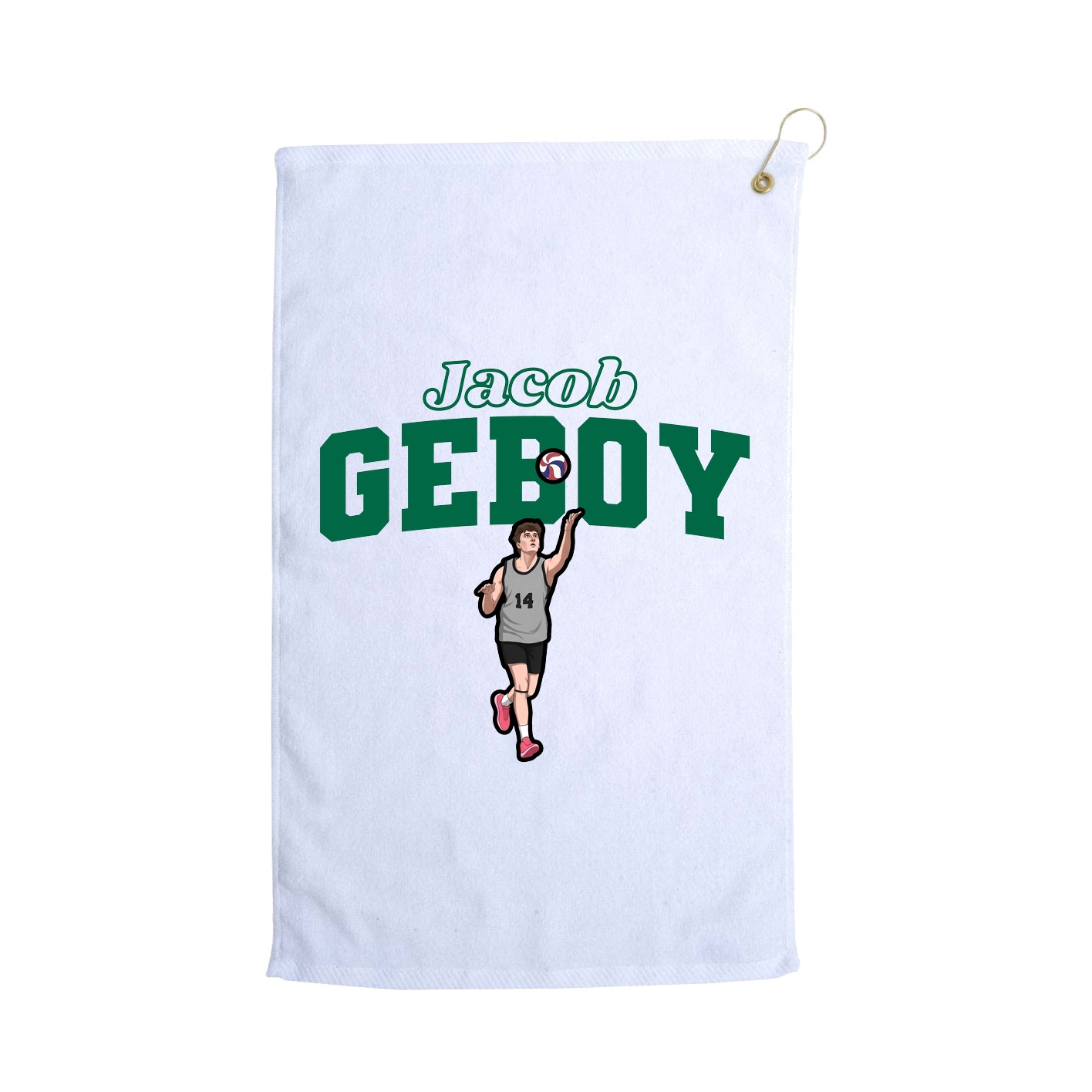 Golf Towel — Name Arch in White