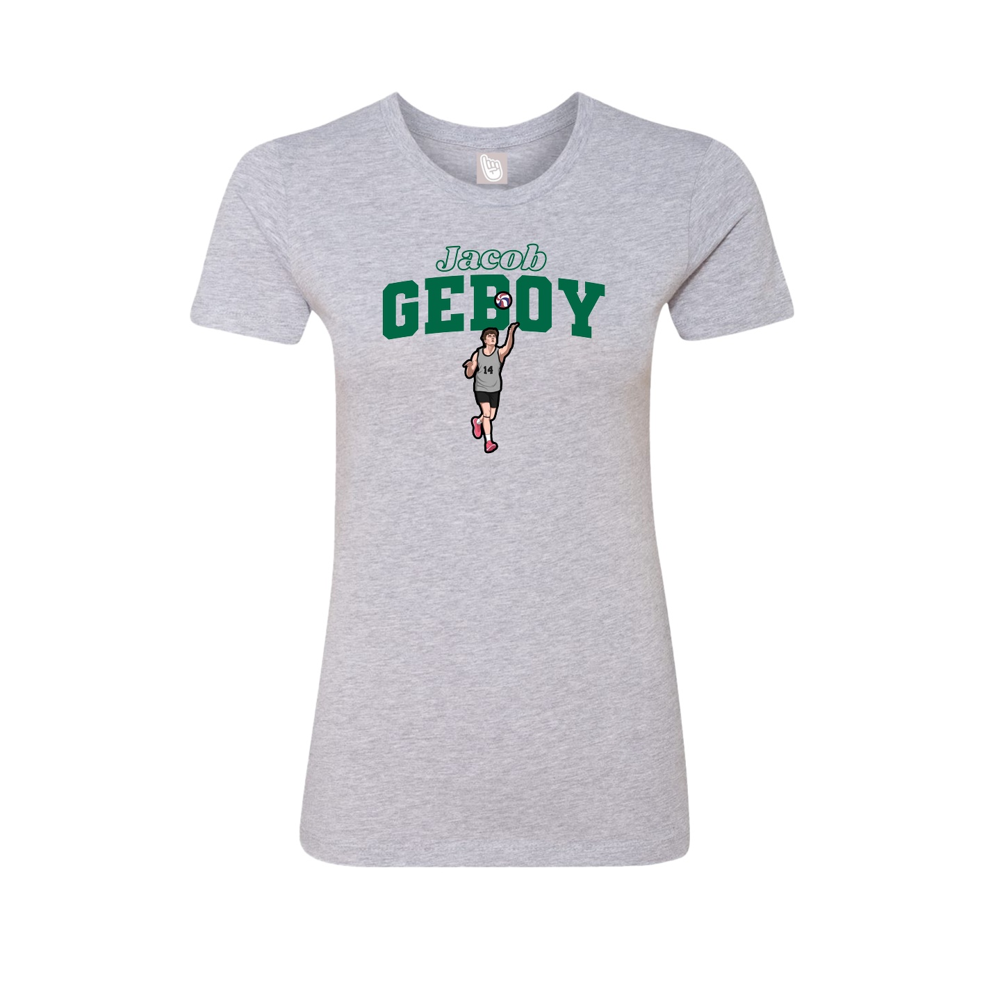 Fitted Women's Tee — Name Arch in Grey