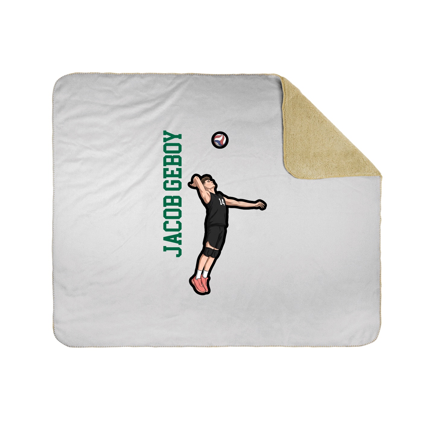 Throw Blanket — Name Vertical in White