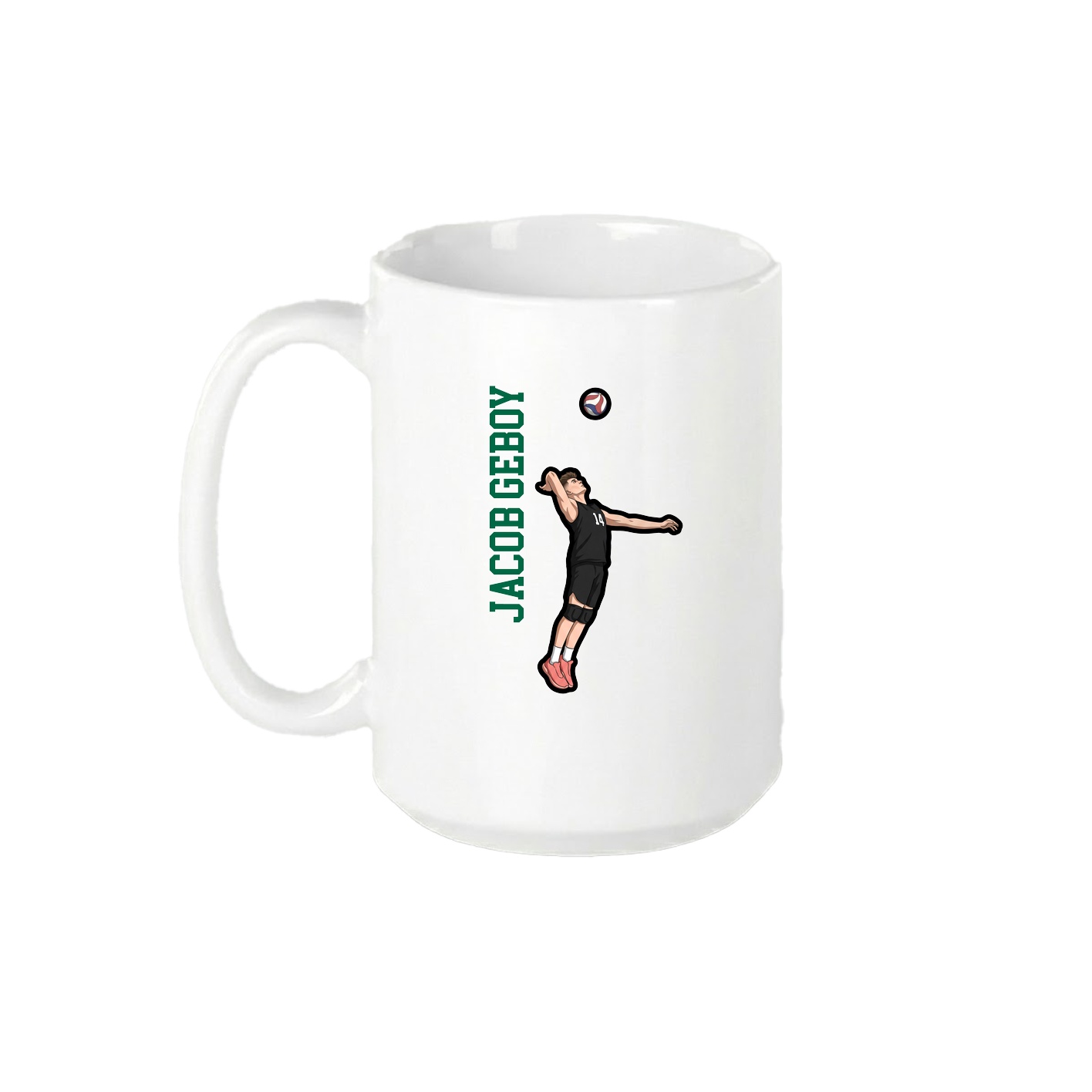 15oz Coffee Mug — Name Vertical in White