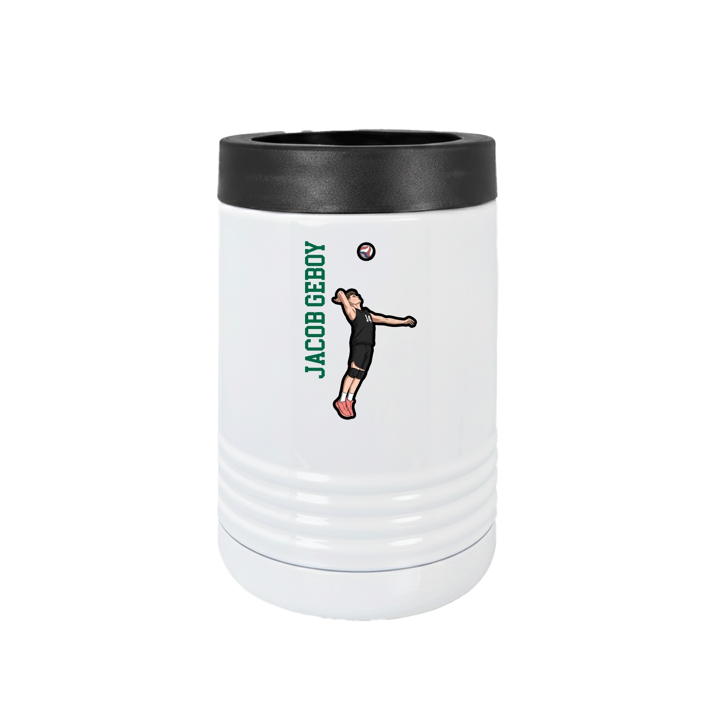 Beverage Holder — Name Vertical in White