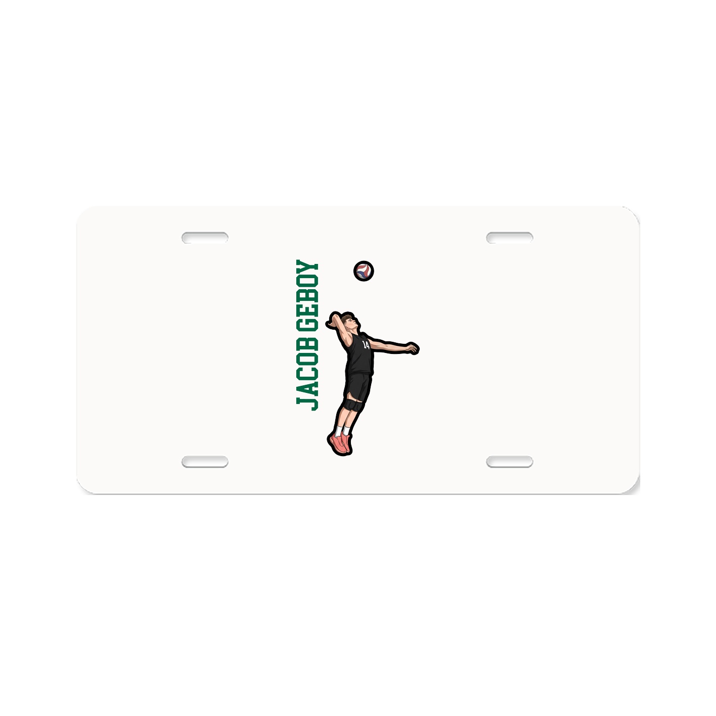 License Plate — Name Vertical in Classic