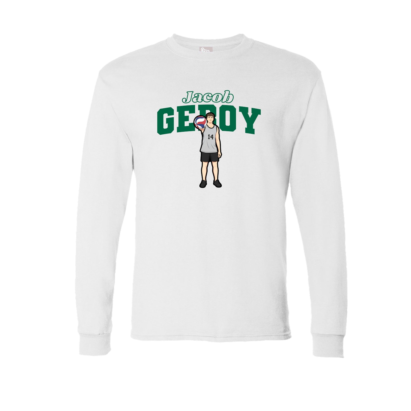 Long Sleeve Tee — Name Arch in White