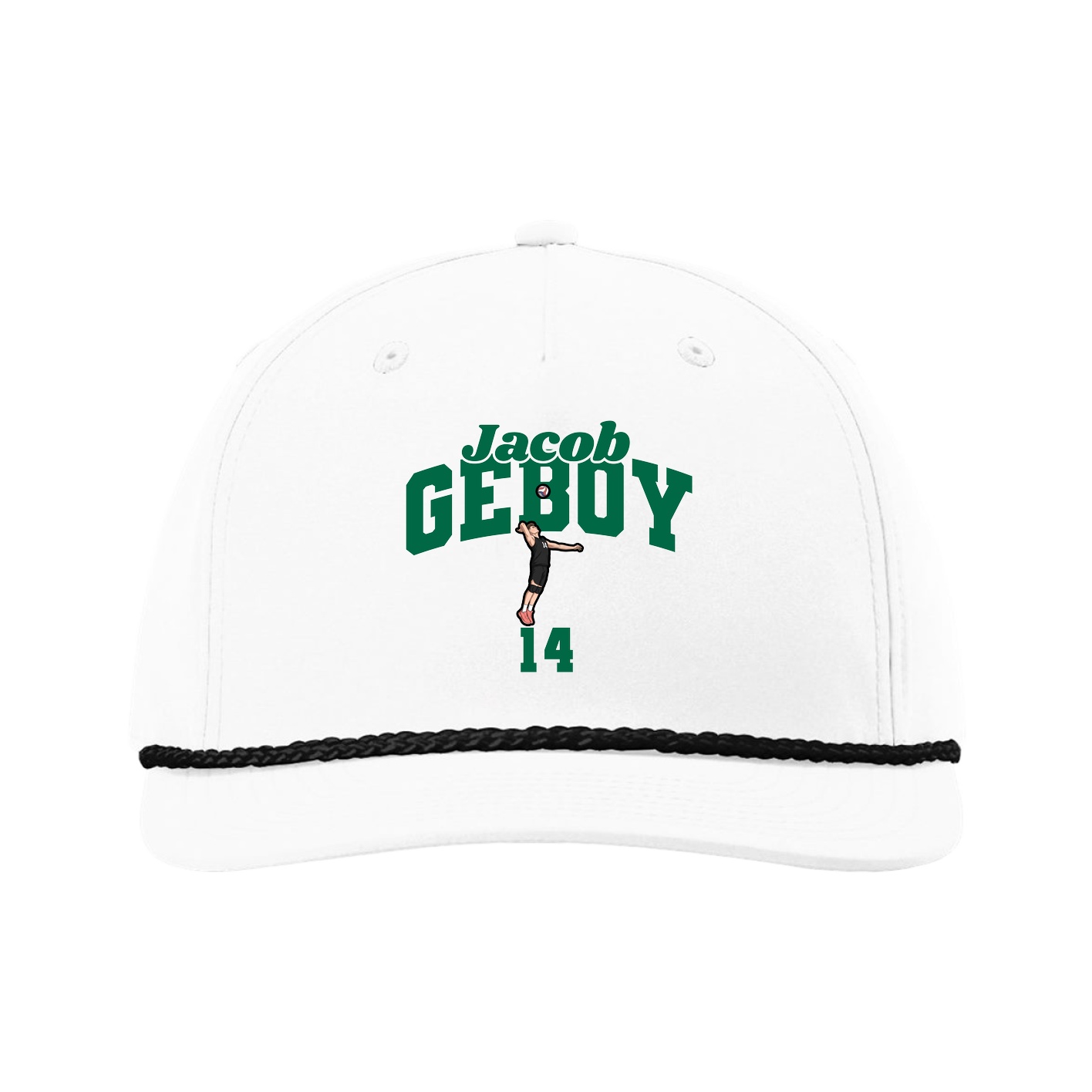 Five-Panel Classic Rope Cap — Signature Arch in White