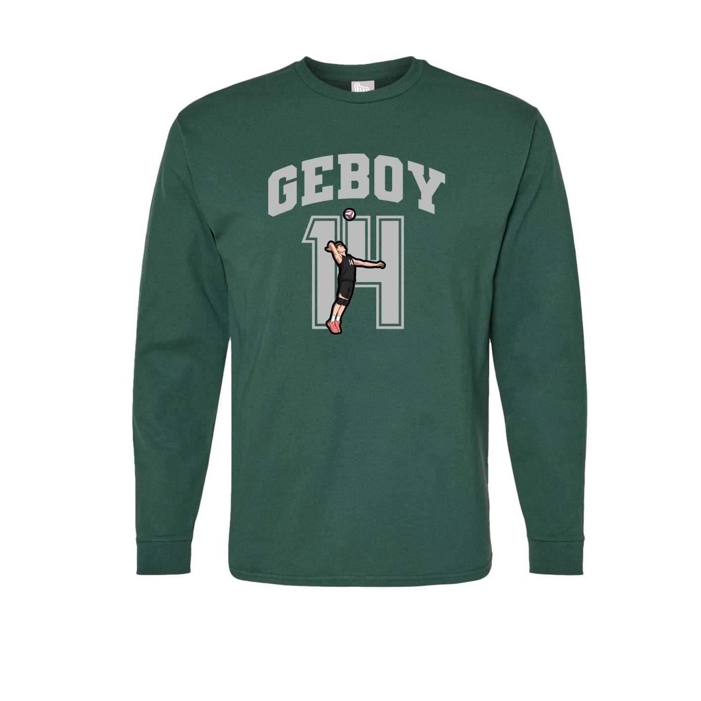 Long Sleeve Tee — Number in Green