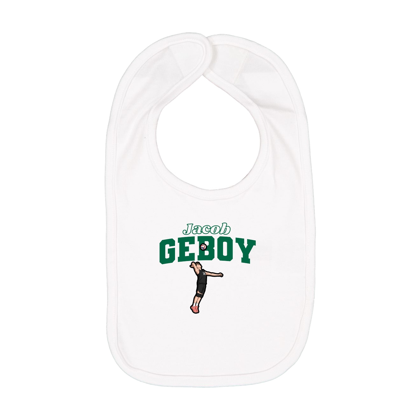 Infant Bib — Name Arch in White