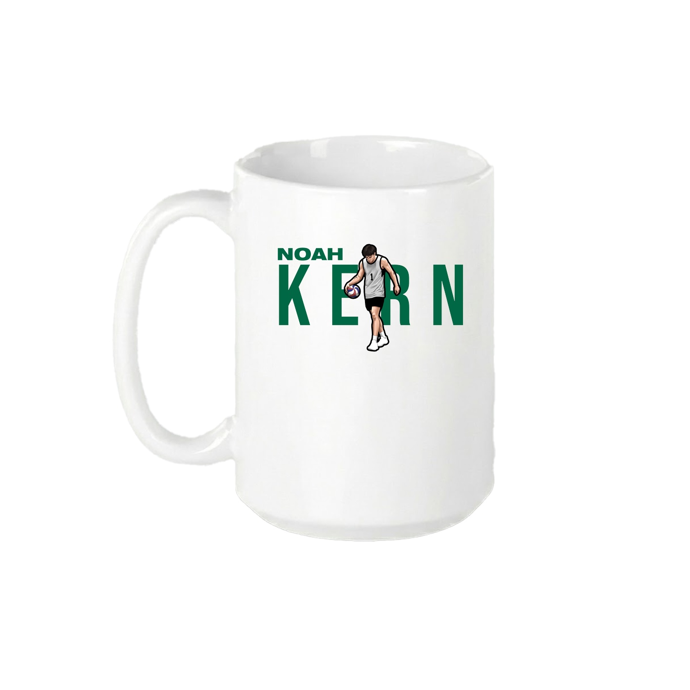 15oz Coffee Mug — Player Name in White