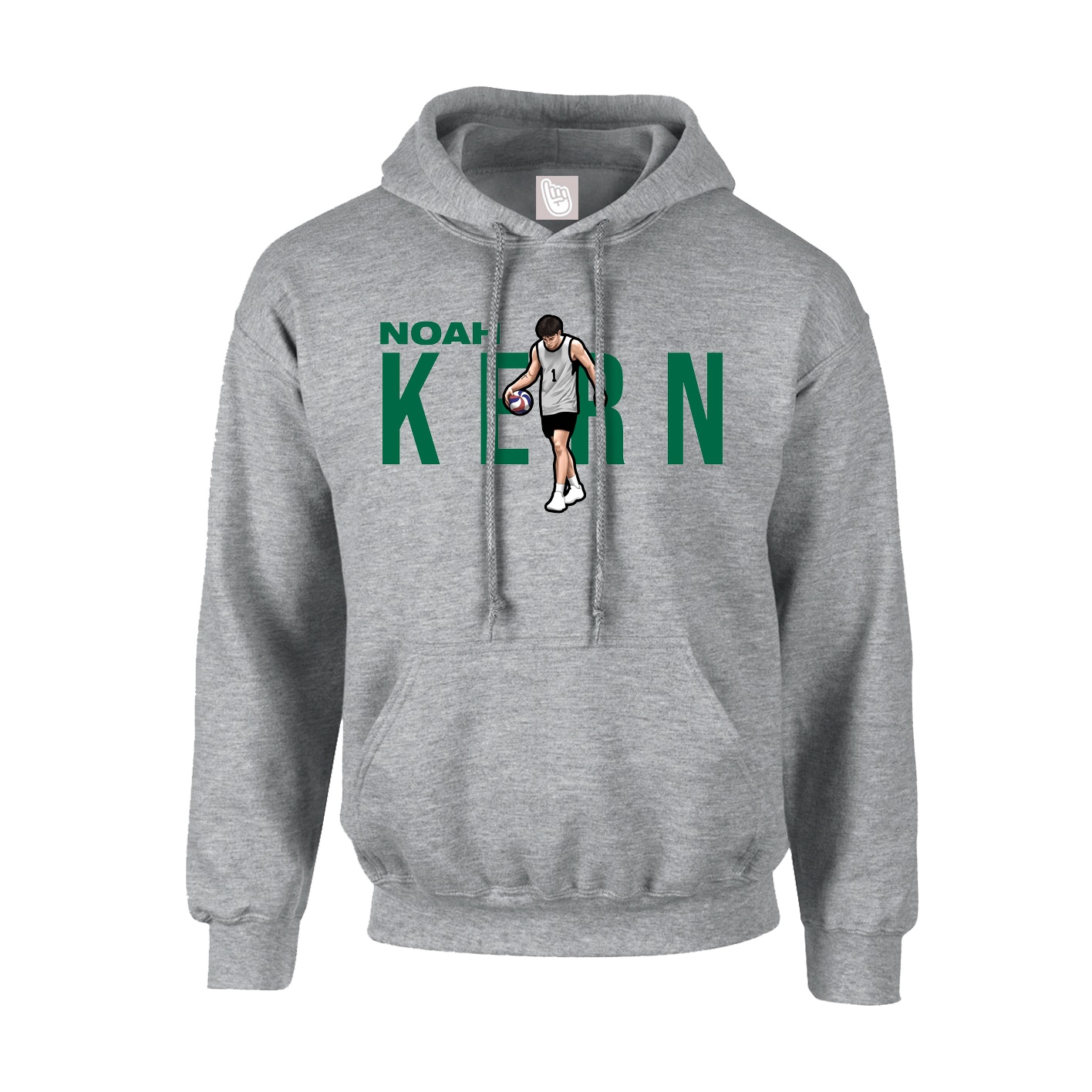 Hoodie — Player Name in Grey
