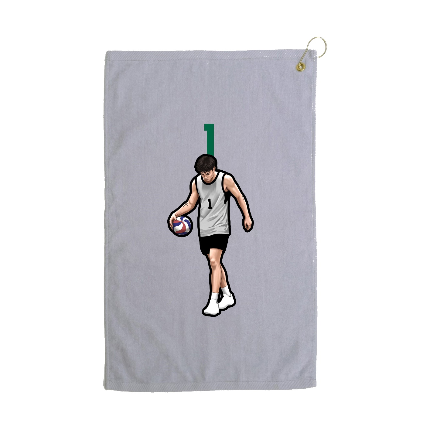 Golf Towel — Number Top in Grey
