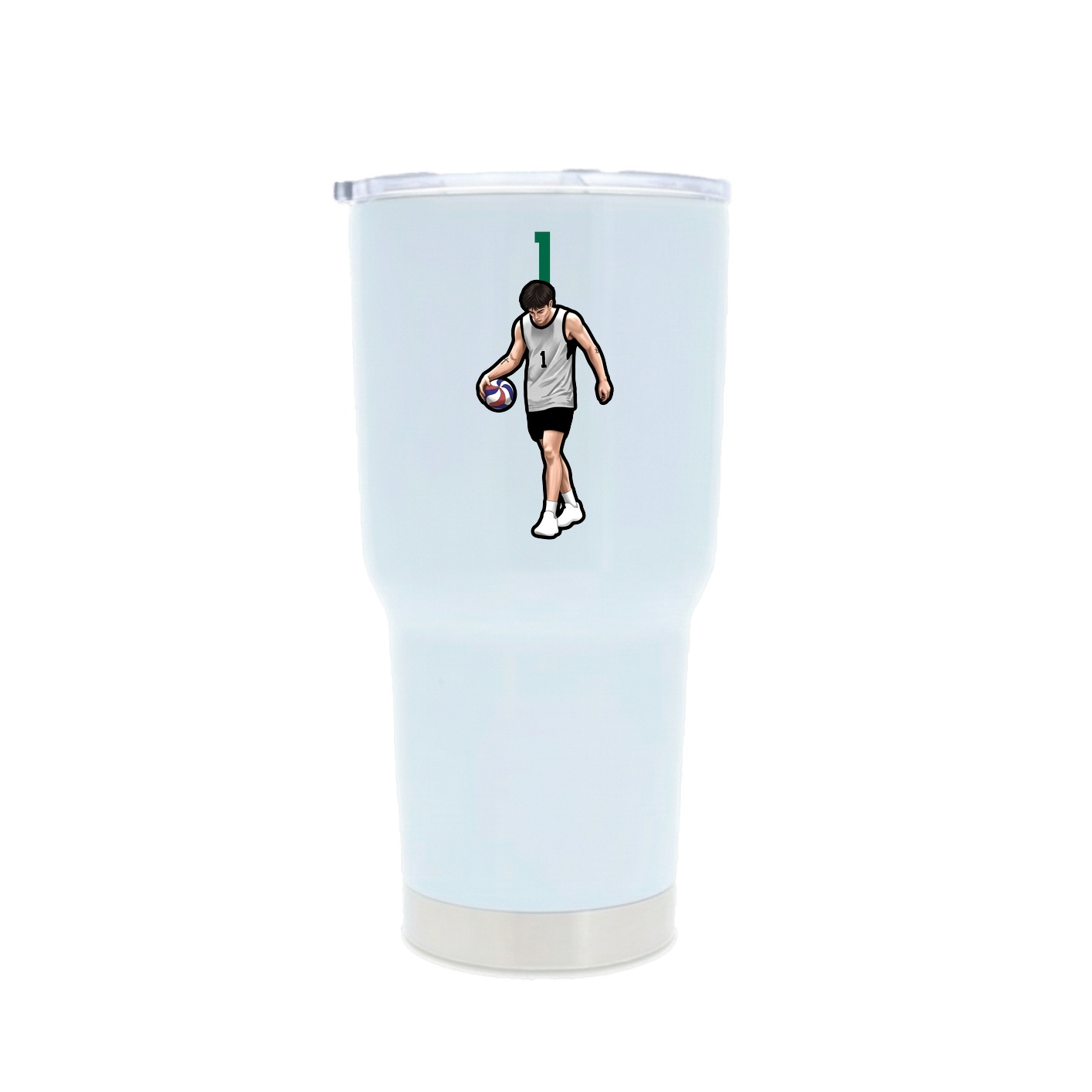 30oz Stainless Steel Tumbler — Number Top in White
