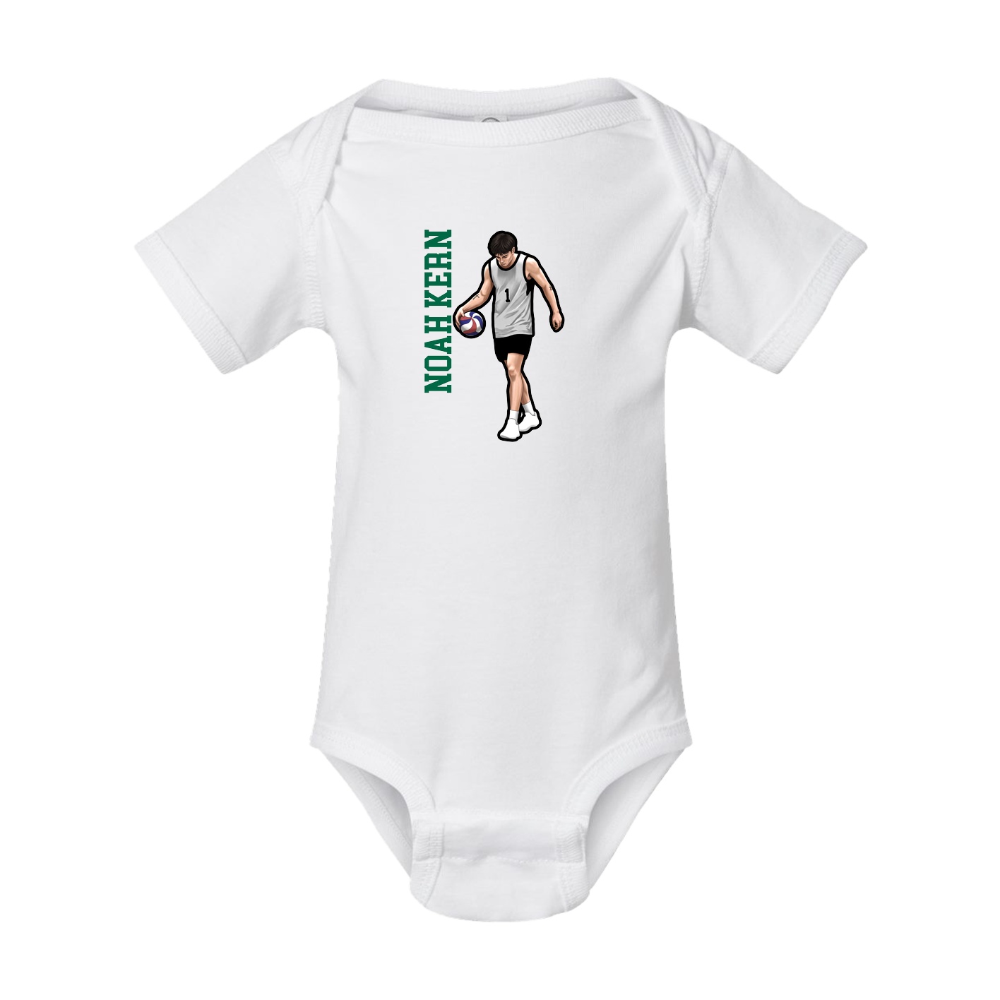 Baby Onesie — Name Vertical in White