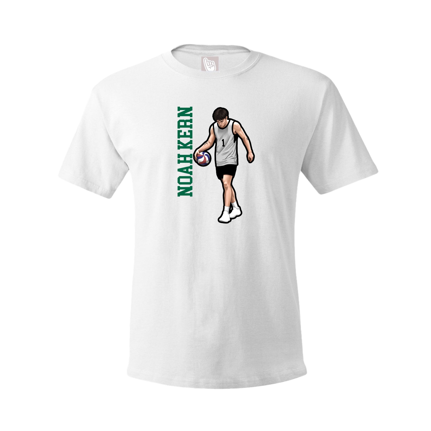 Tee — Name Vertical in White