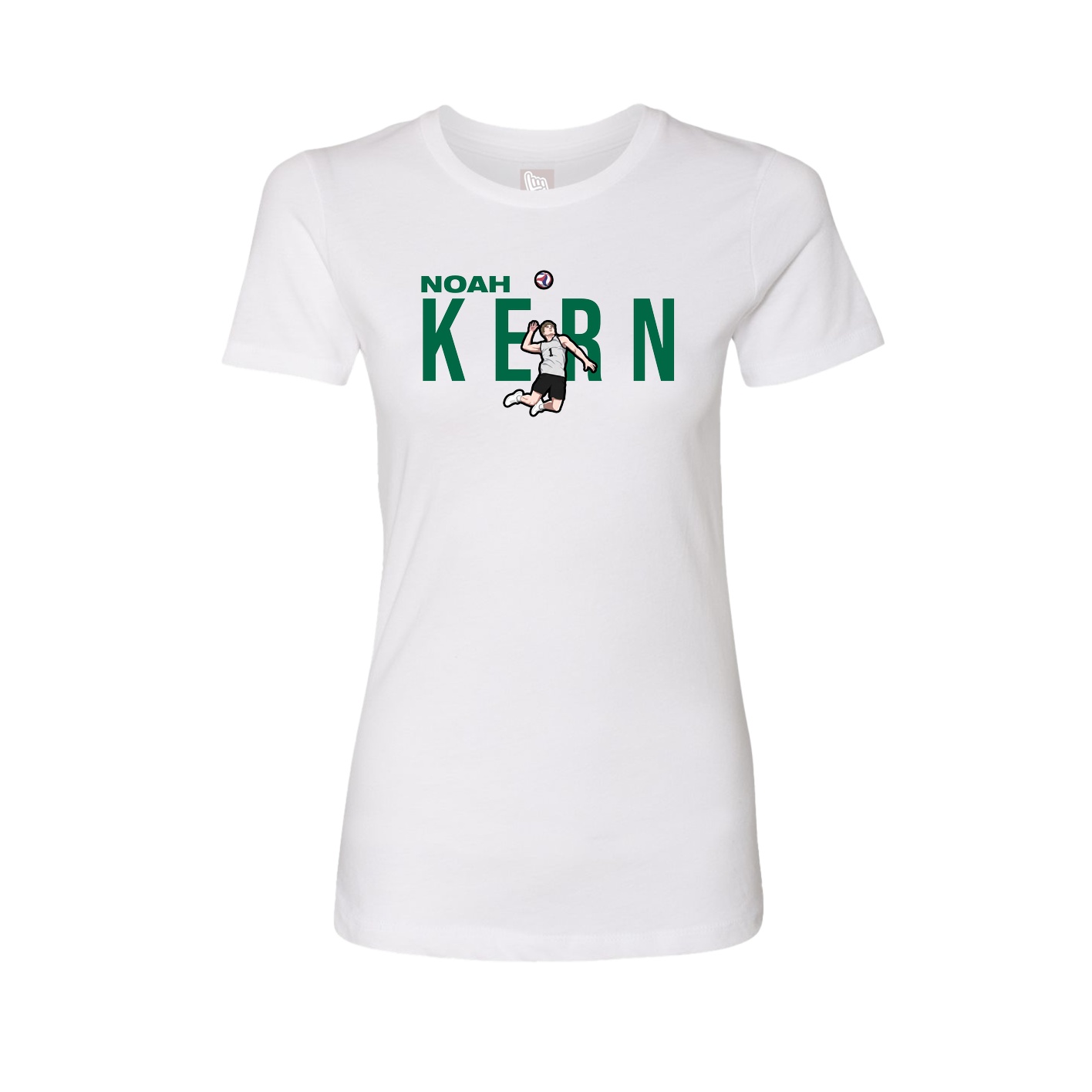 Fitted Women's Tee — Player Name in White